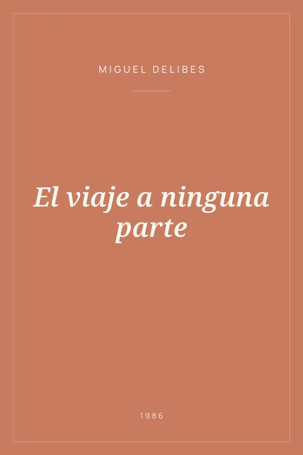 Portada de El viaje a ninguna parte