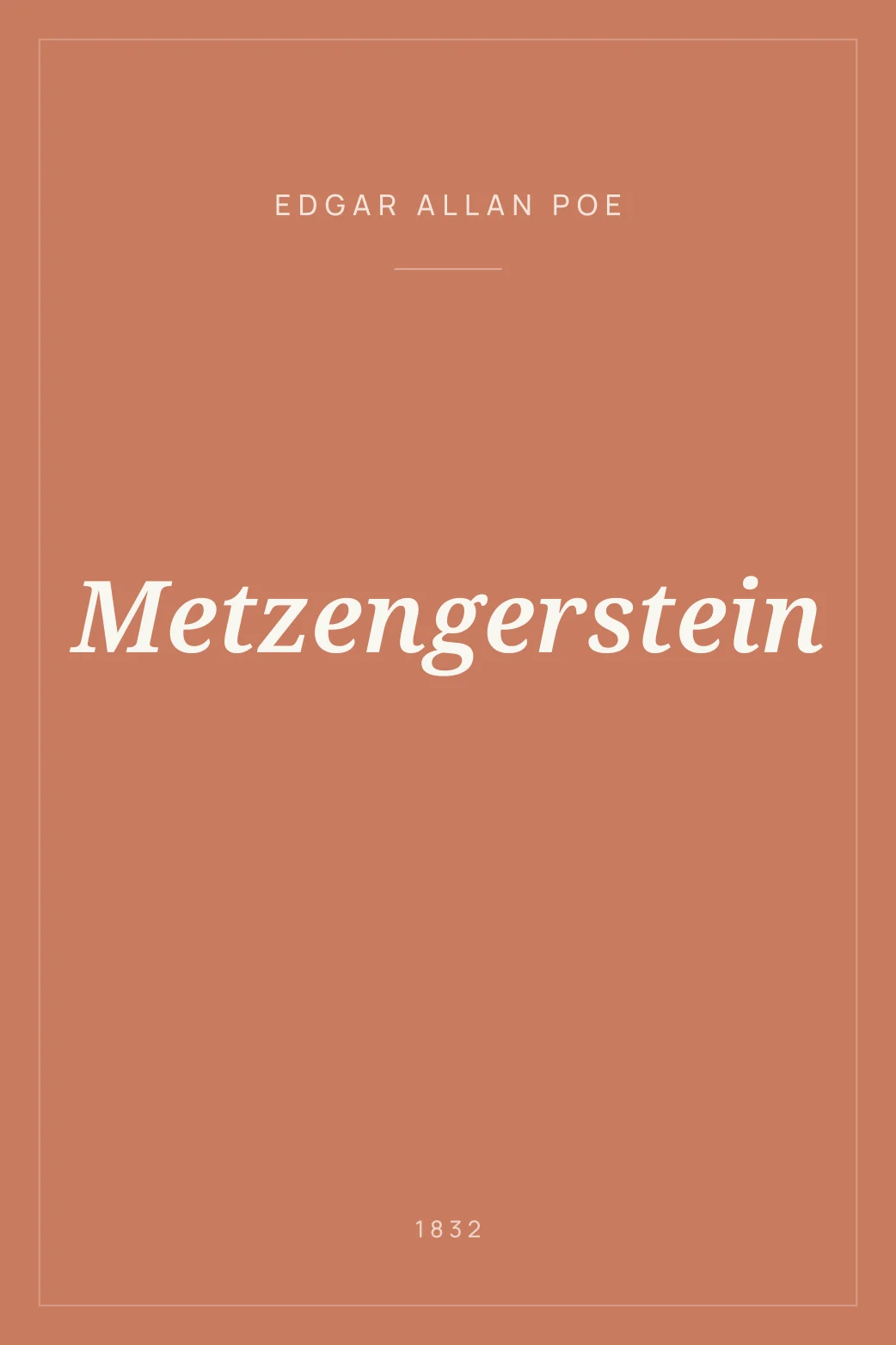 Portada de Metzengerstein