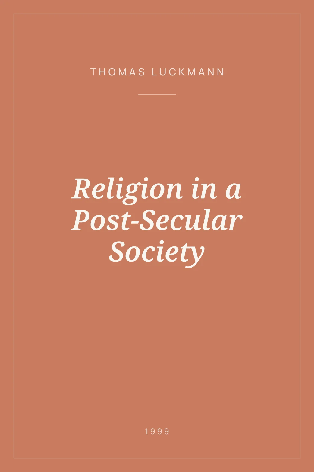 Portada de Religion in a Post-Secular Society