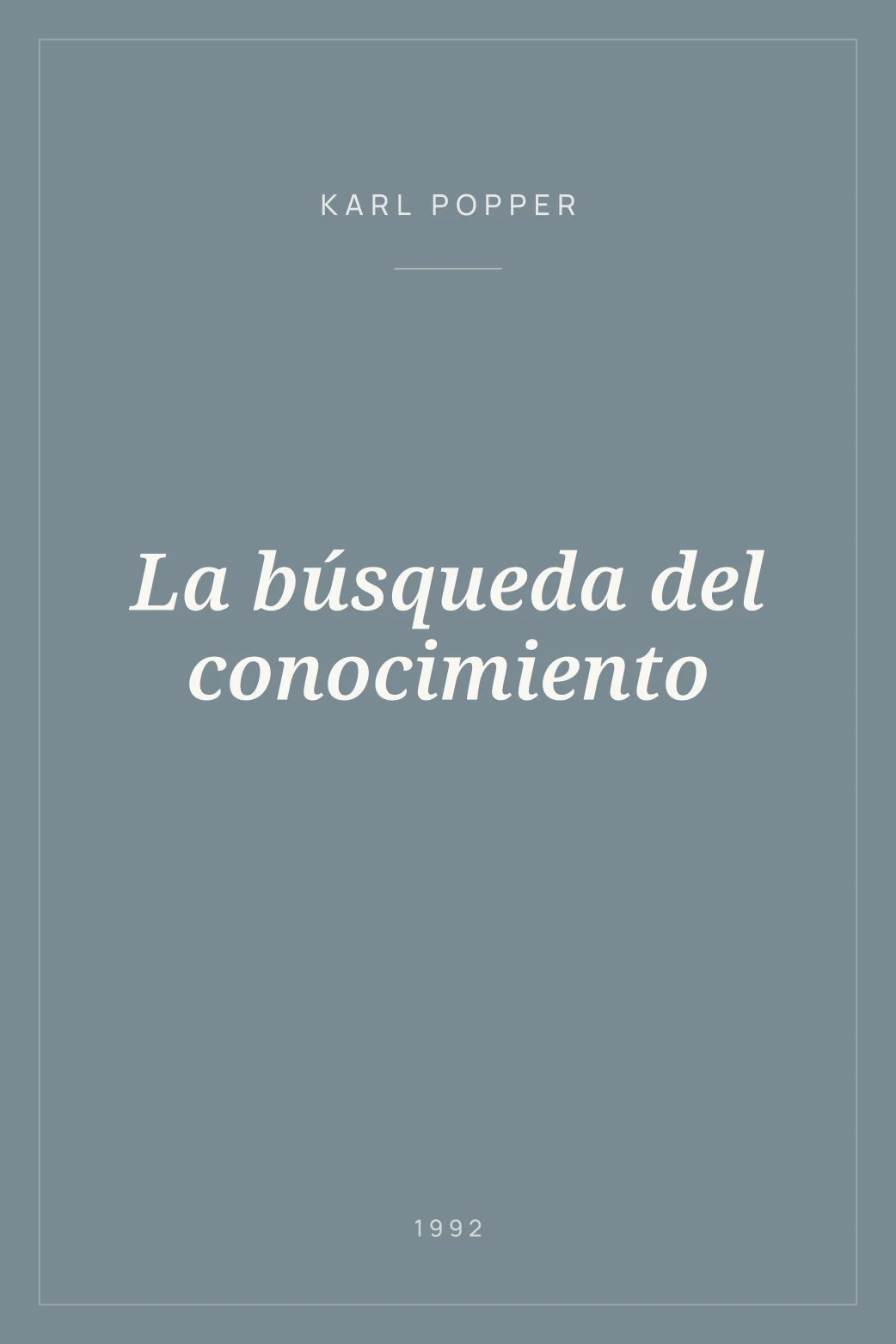 Portada de La búsqueda del conocimiento