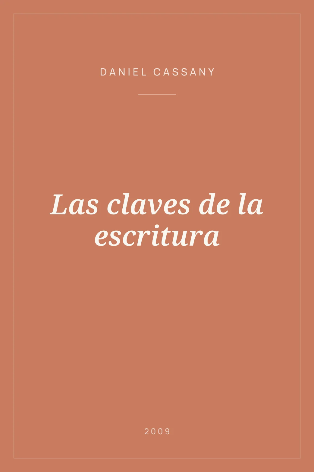Portada de Las claves de la escritura