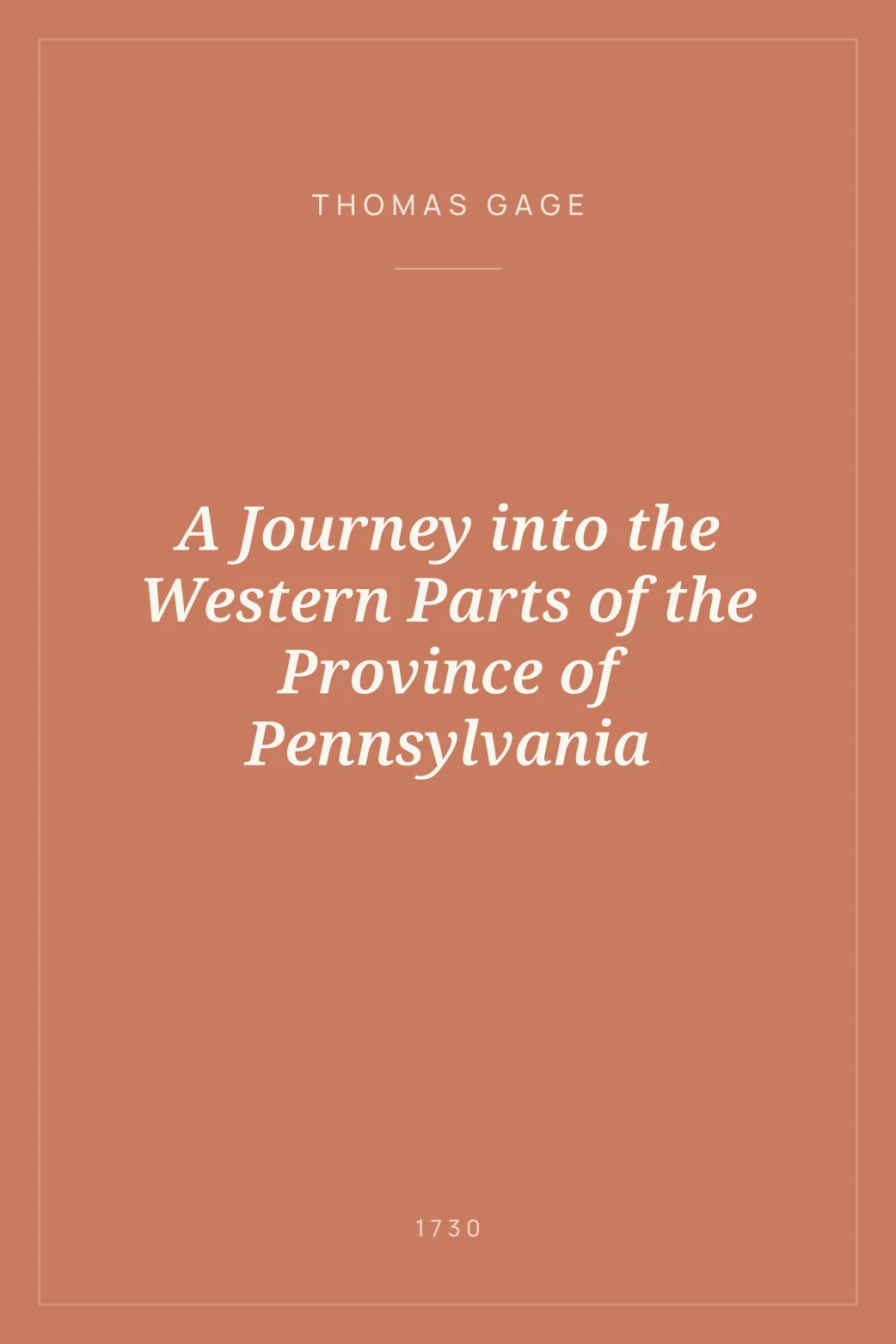 Portada de A Journey into the Western Parts of the Province of Pennsylvania