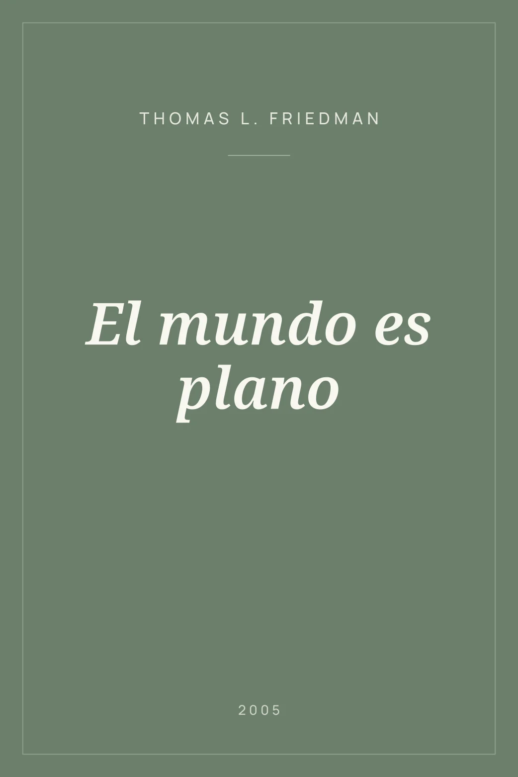 Portada de El mundo es plano