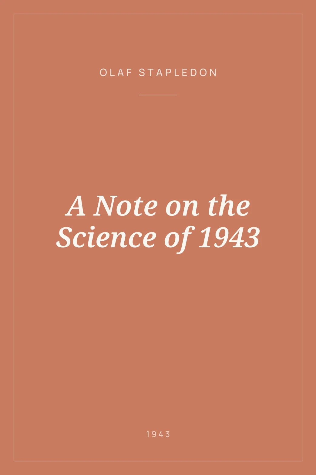 Portada de A Note on the Science of 1943
