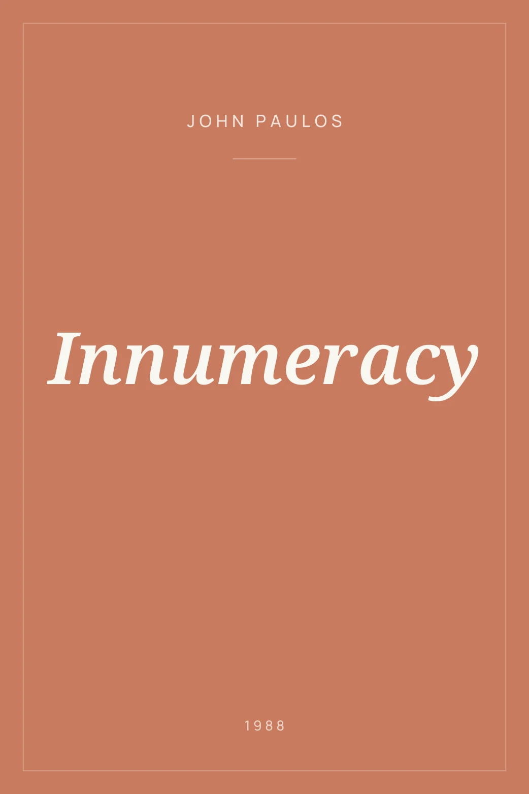 Portada de Innumeracy