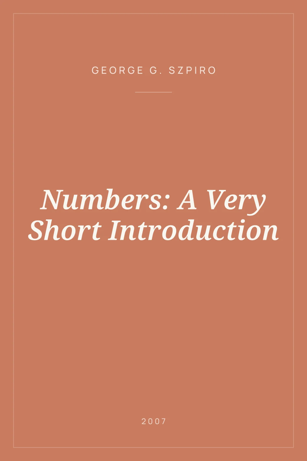 Portada de Numbers: A Very Short Introduction