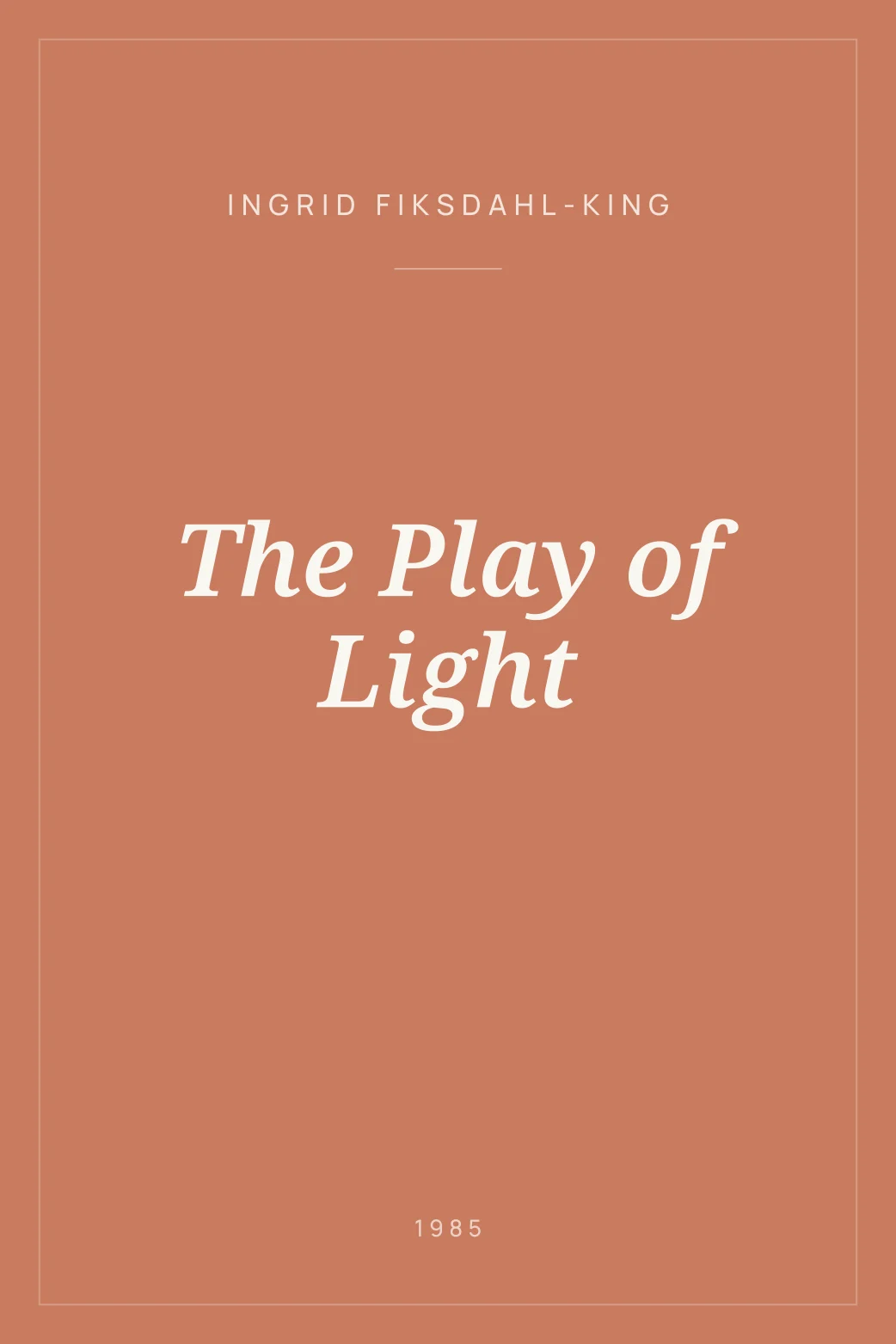 Portada de The Play of Light