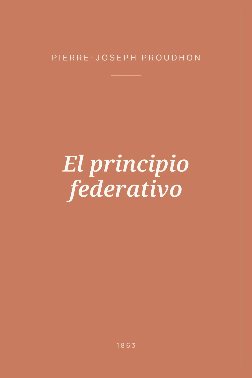 Portada de El principio federativo