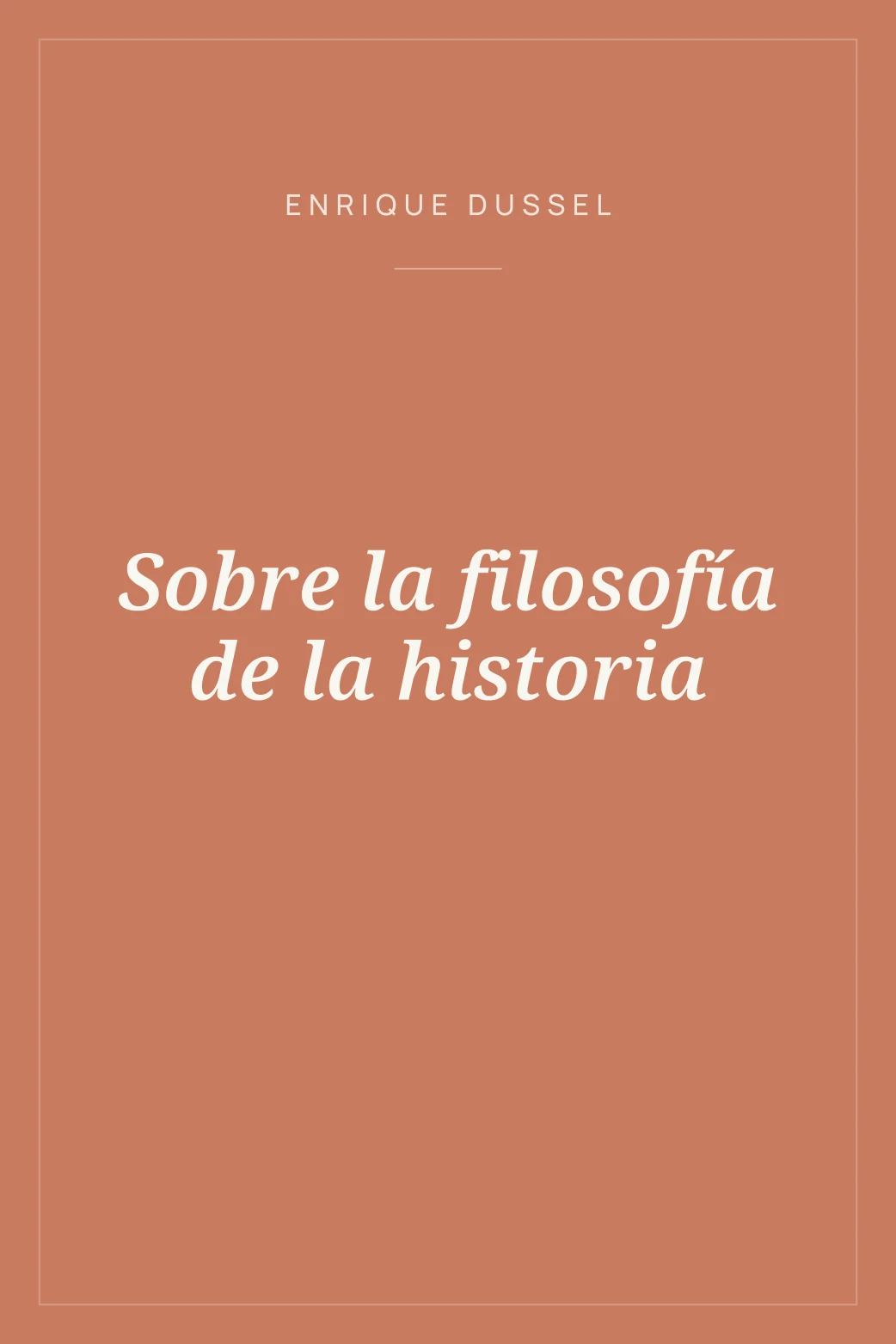 Portada de Sobre la filosofía de la historia