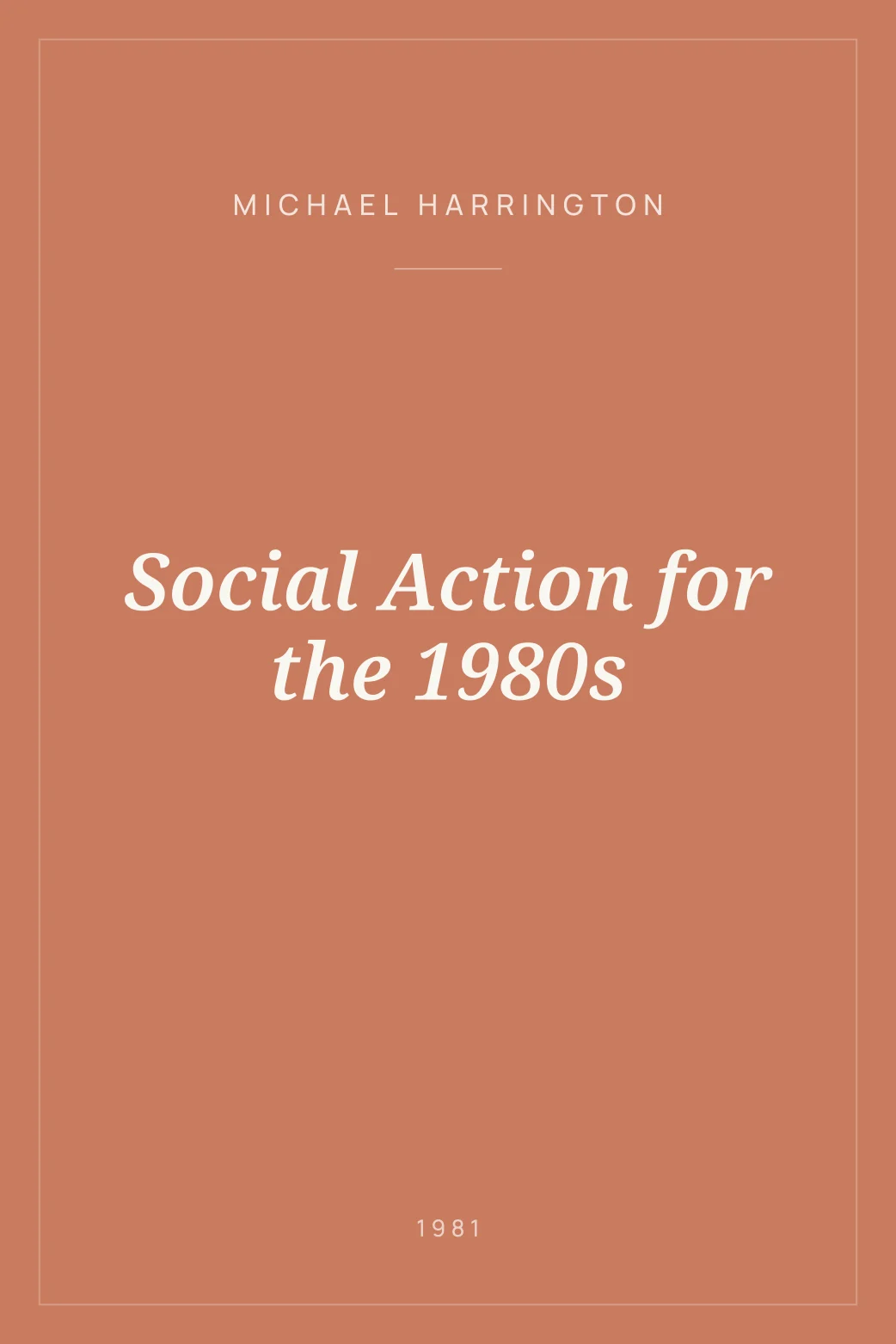 Portada de Social Action for the 1980s
