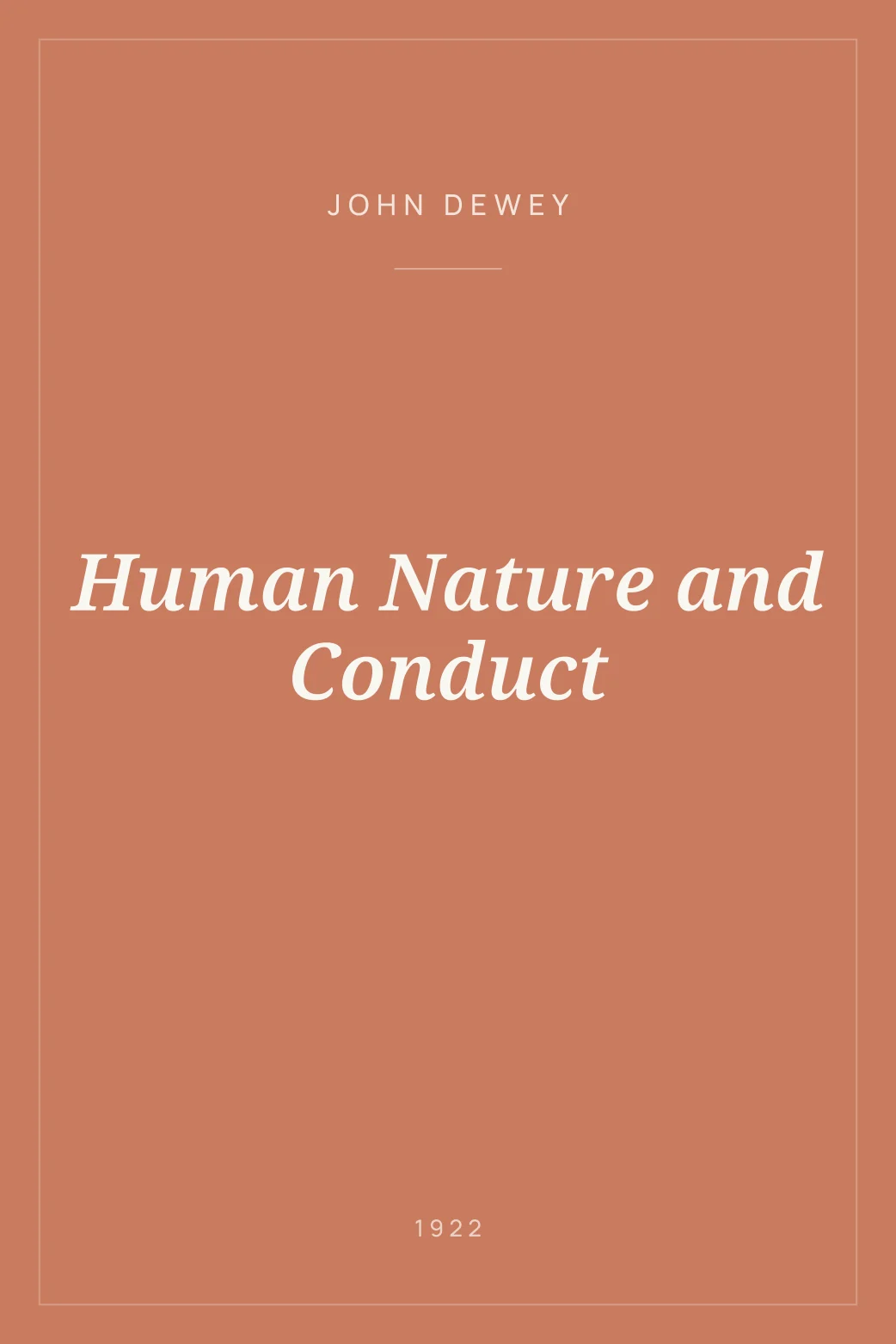 Portada de Human Nature and Conduct