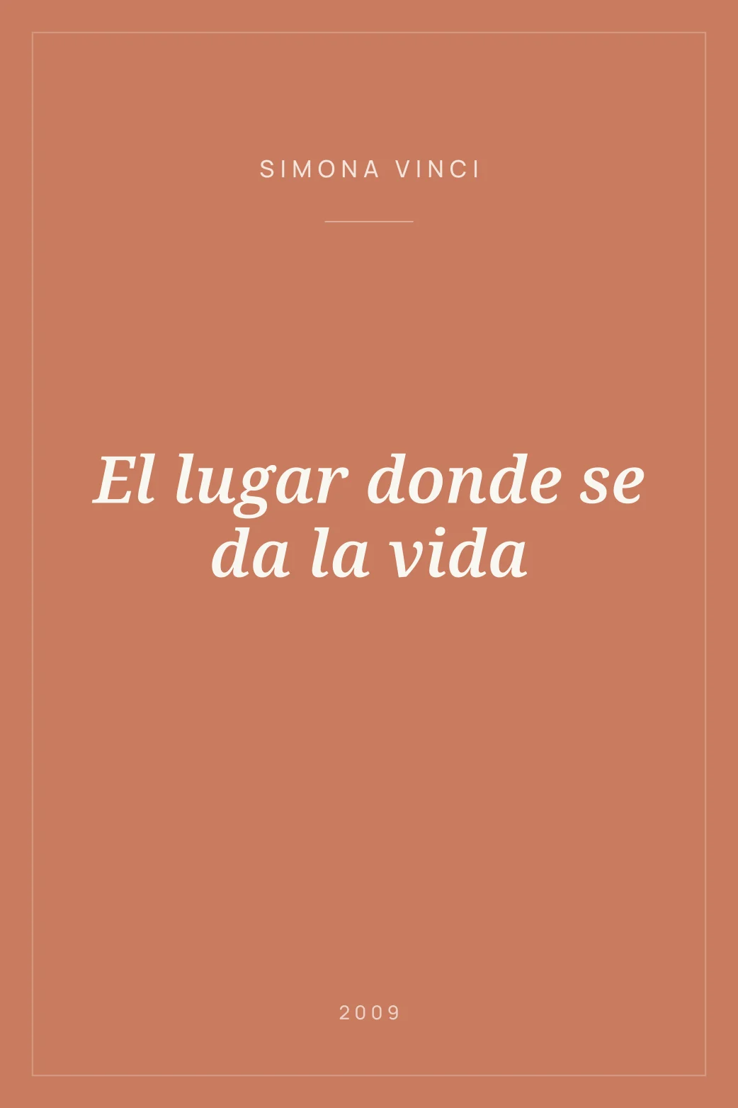 Portada de El lugar donde se da la vida