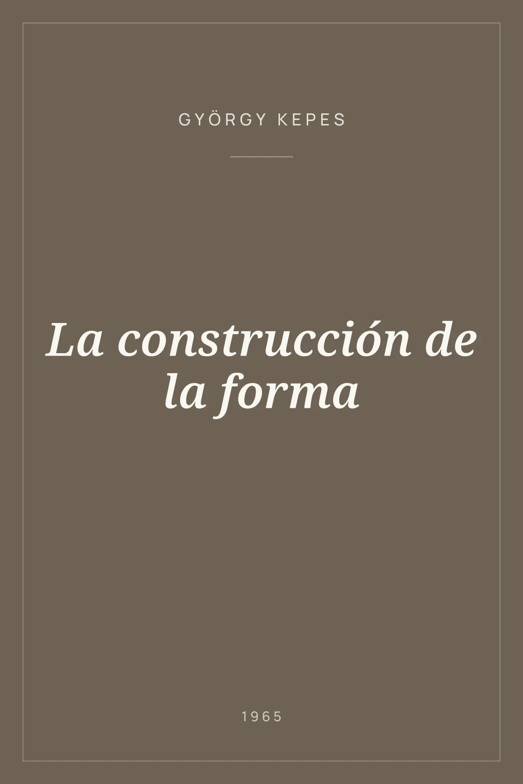 Portada de La construcción de la forma