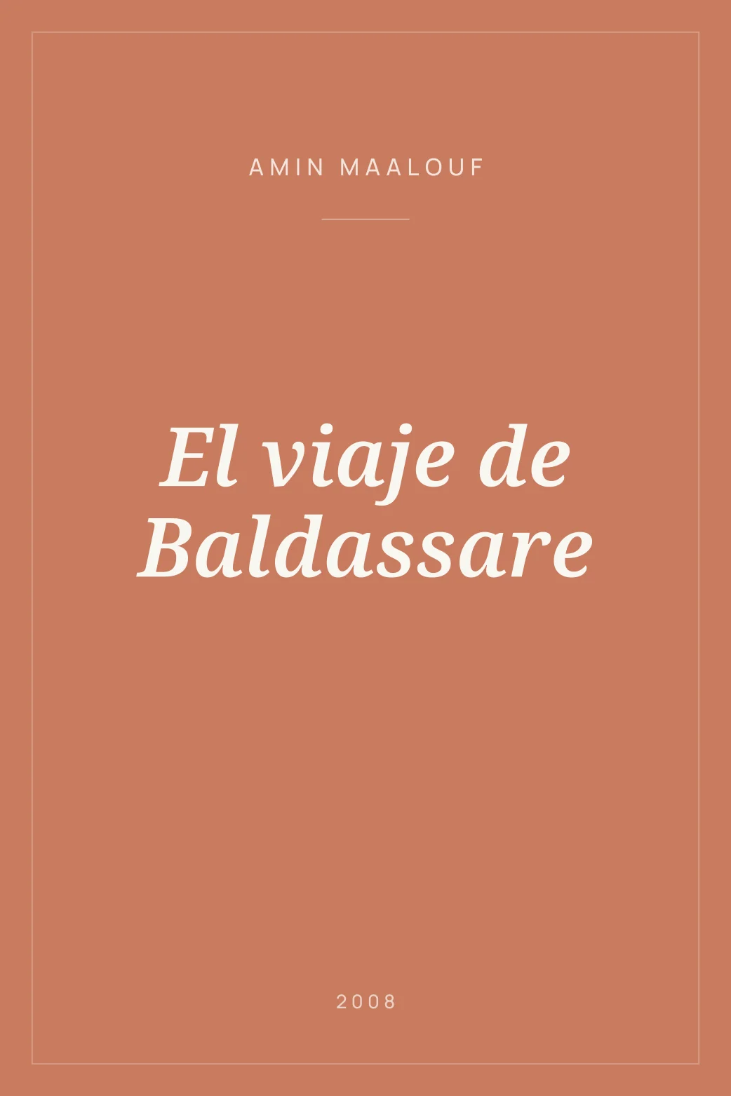 Portada de El viaje de Baldassare