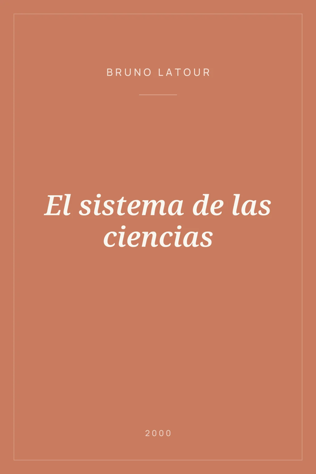 Portada de El sistema de las ciencias