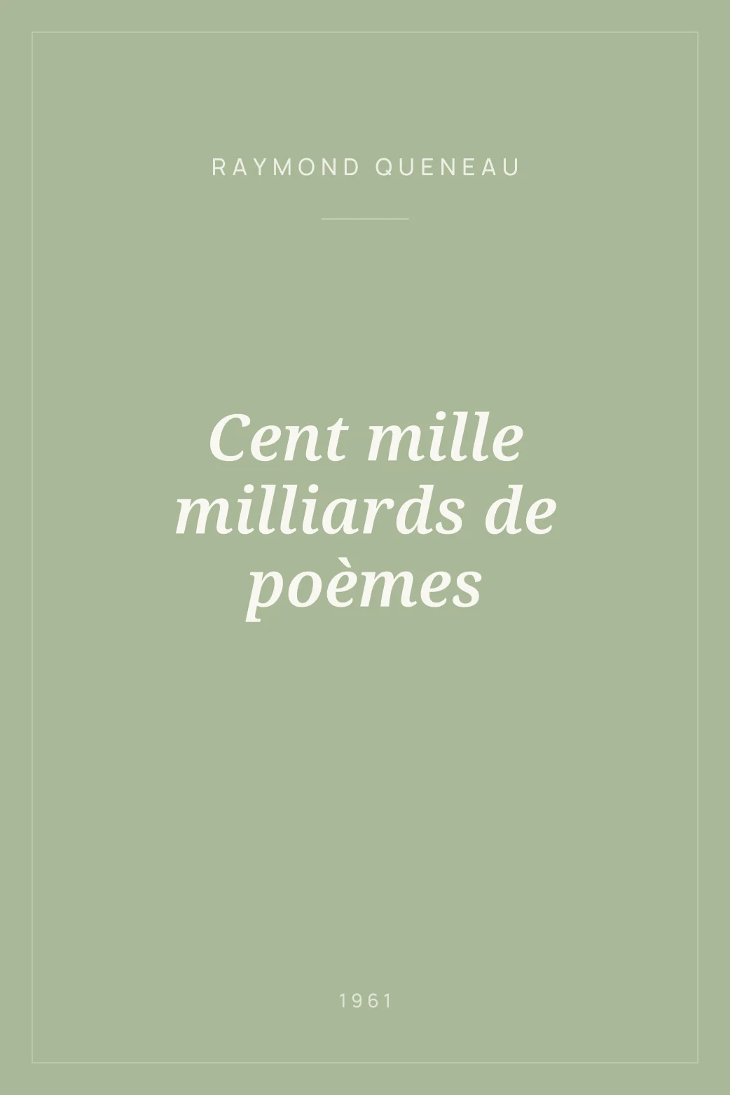 Portada de Cent mille milliards de poèmes