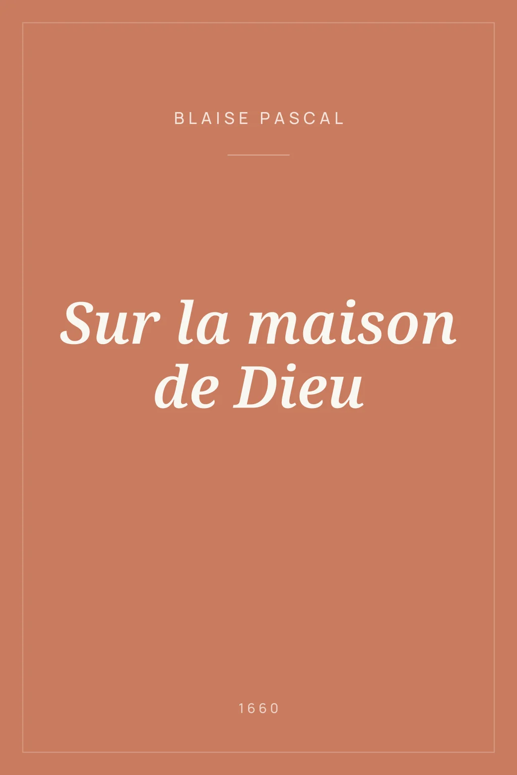 Portada de Sur la maison de Dieu