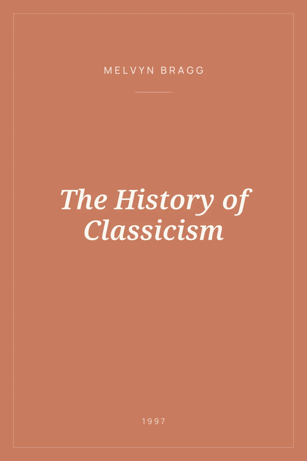 Portada de The History of Classicism