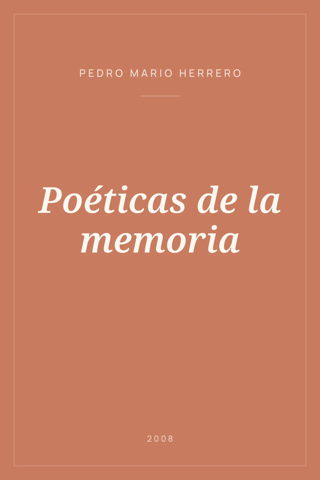 Portada de Poéticas de la memoria