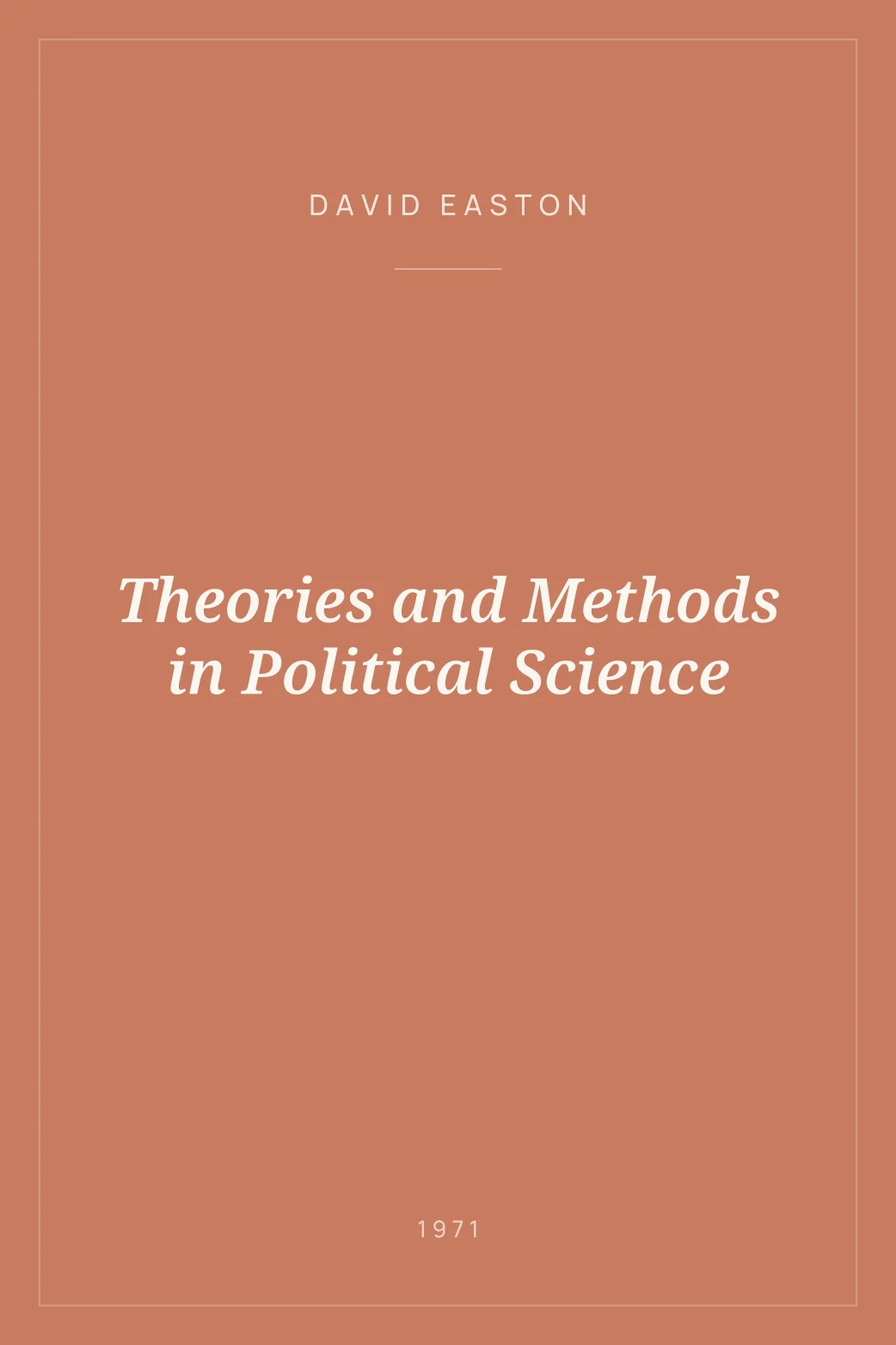 Portada de Theories and Methods in Political Science