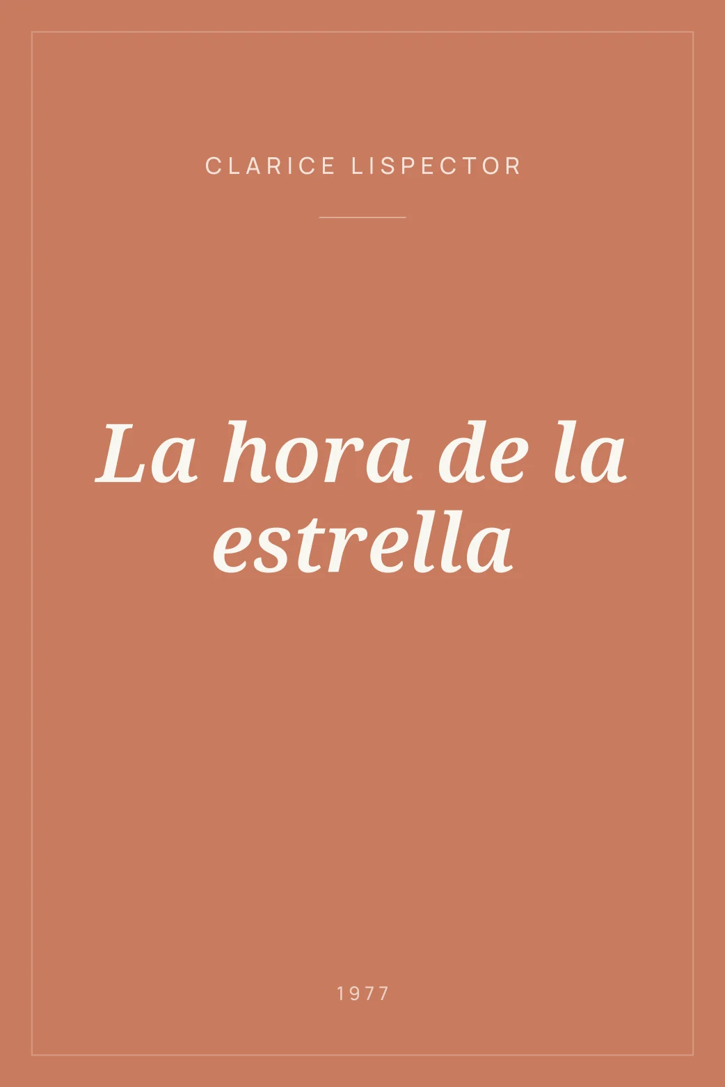 Portada de La hora de la estrella