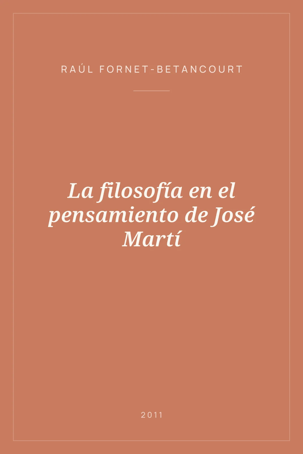 Portada de La filosofía en el pensamiento de José Martí
