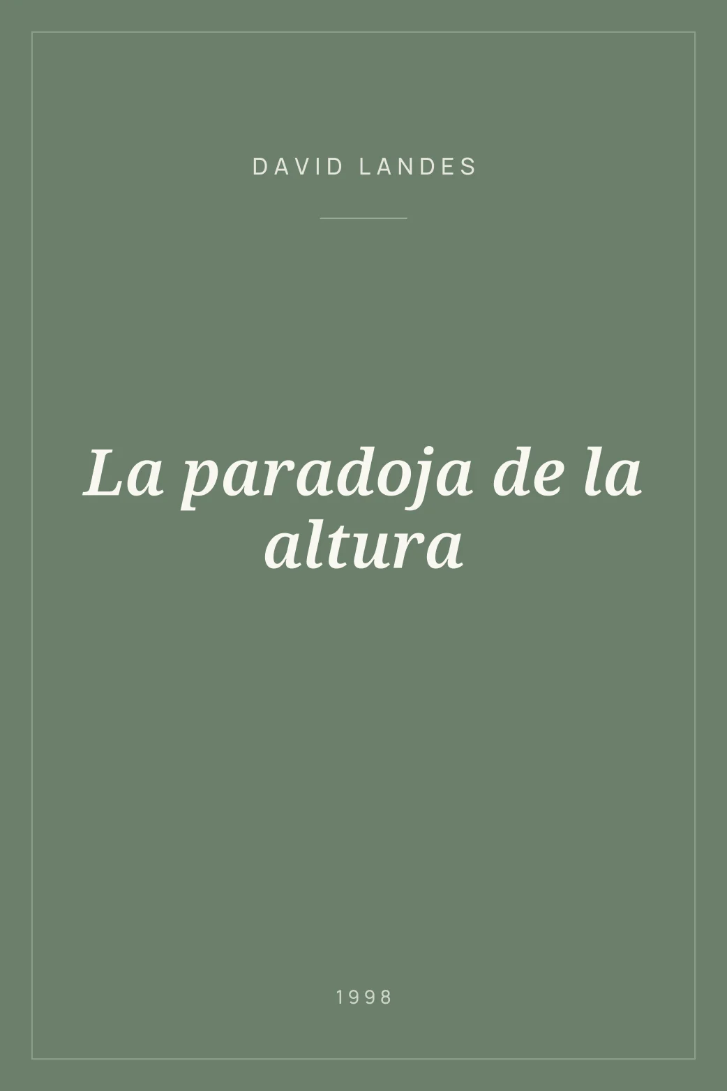 Portada de La paradoja de la altura