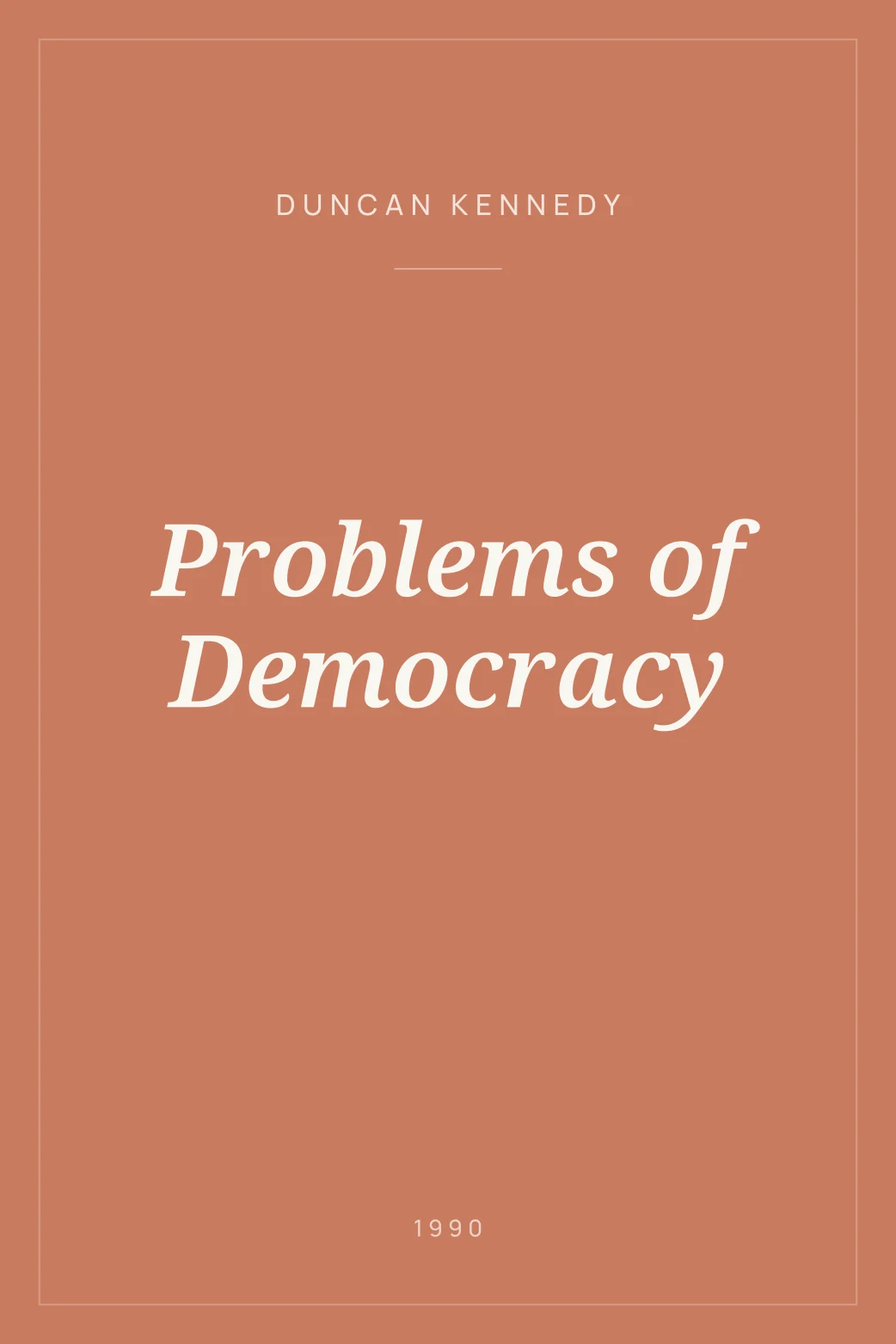 Portada de Problems of Democracy