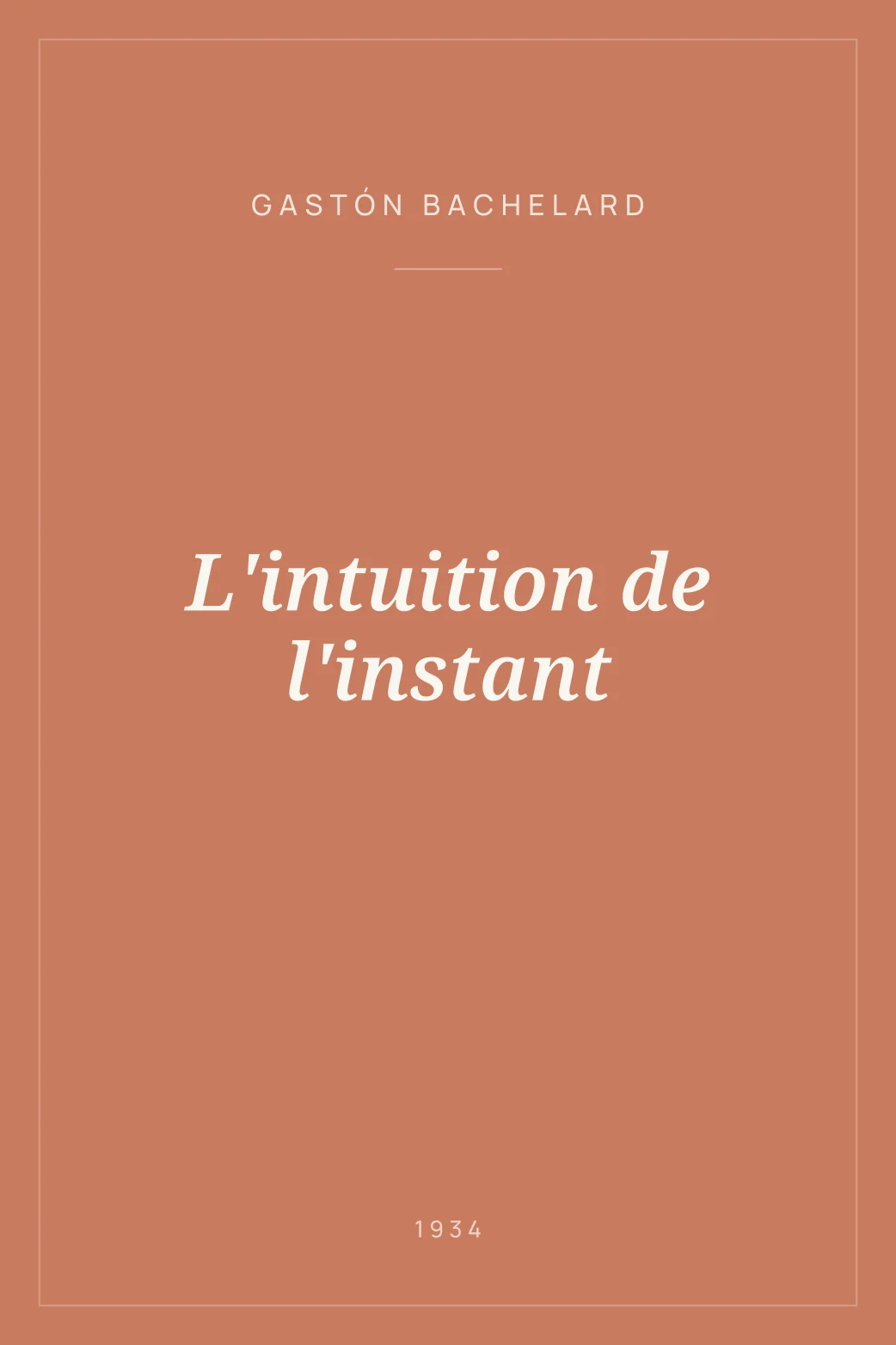 Portada de L'intuition de l'instant