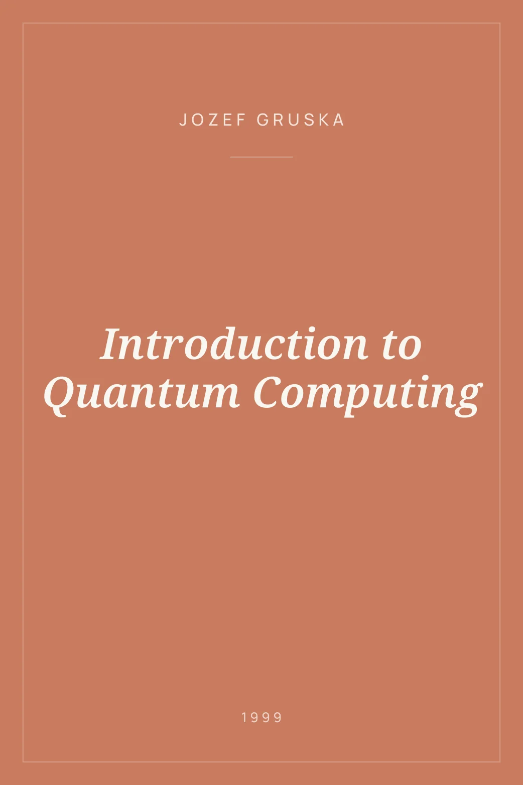 Portada de Introduction to Quantum Computing