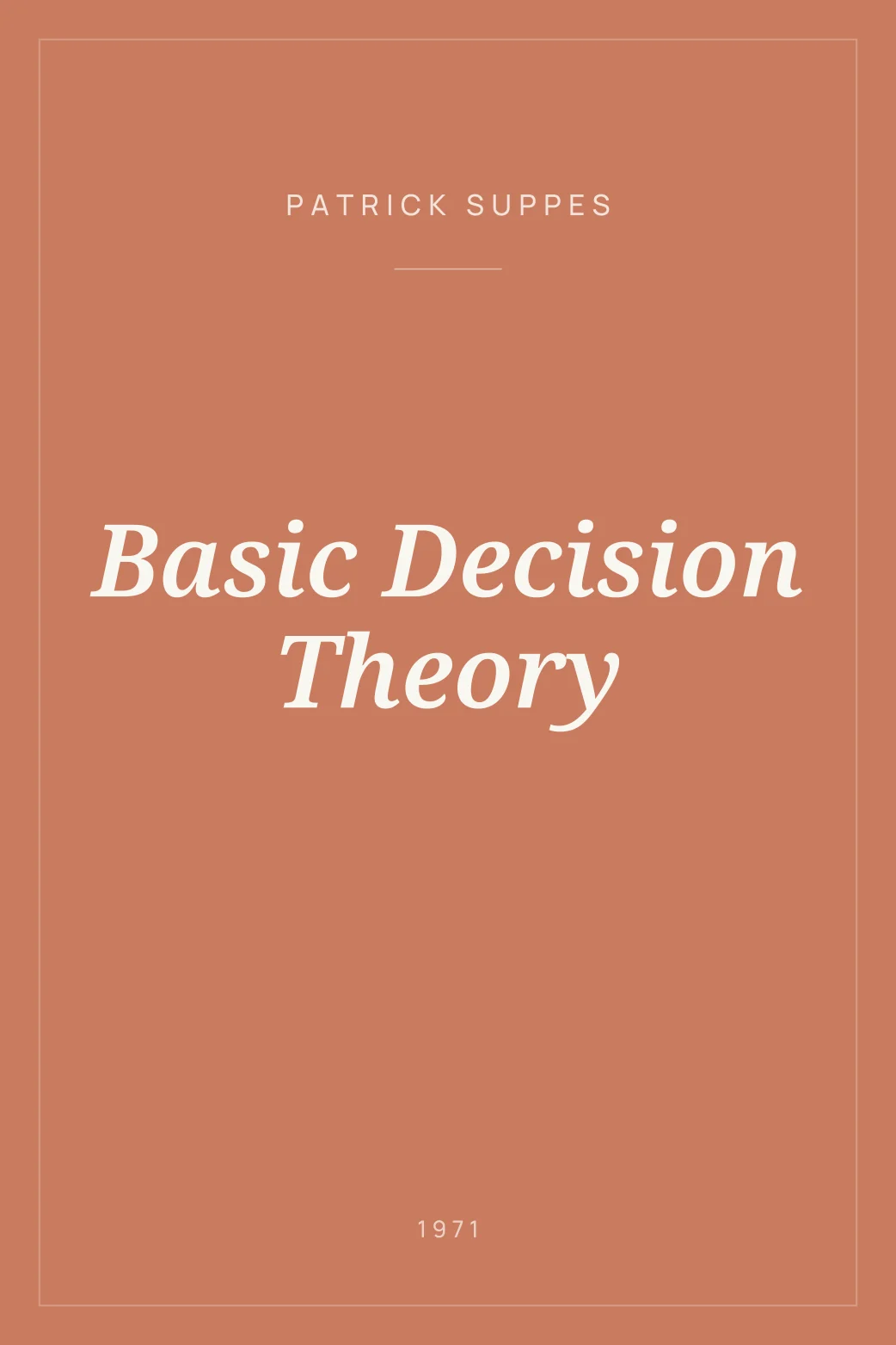 Portada de Basic Decision Theory