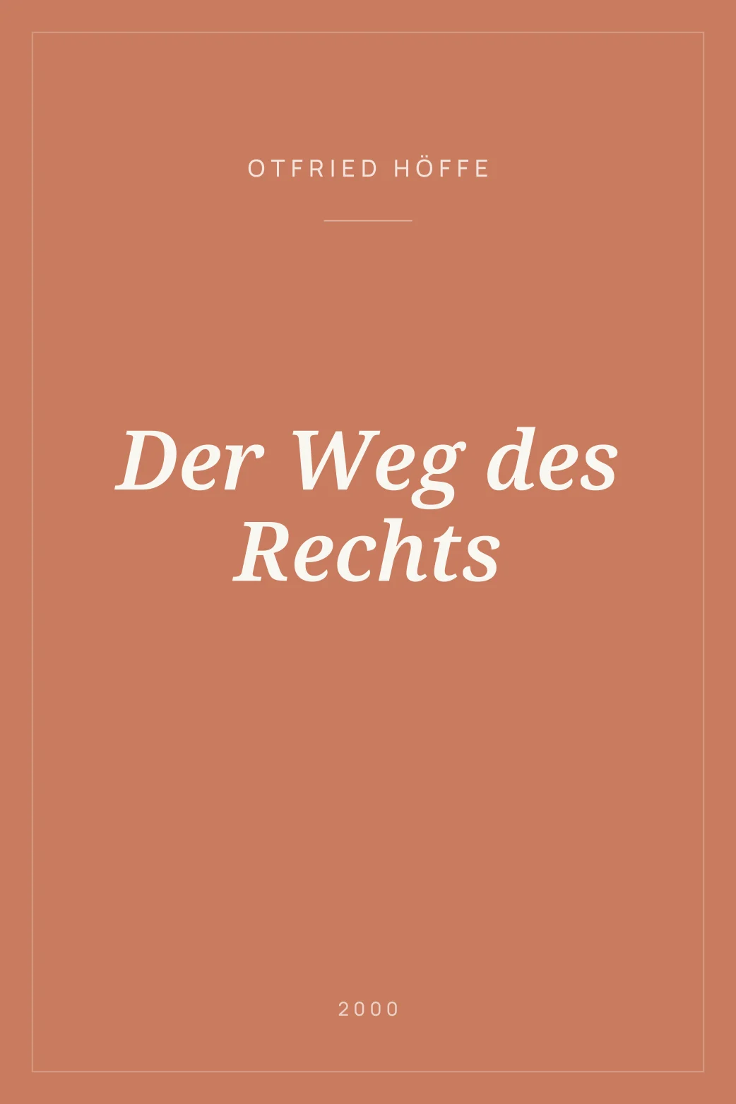 Portada de Der Weg des Rechts