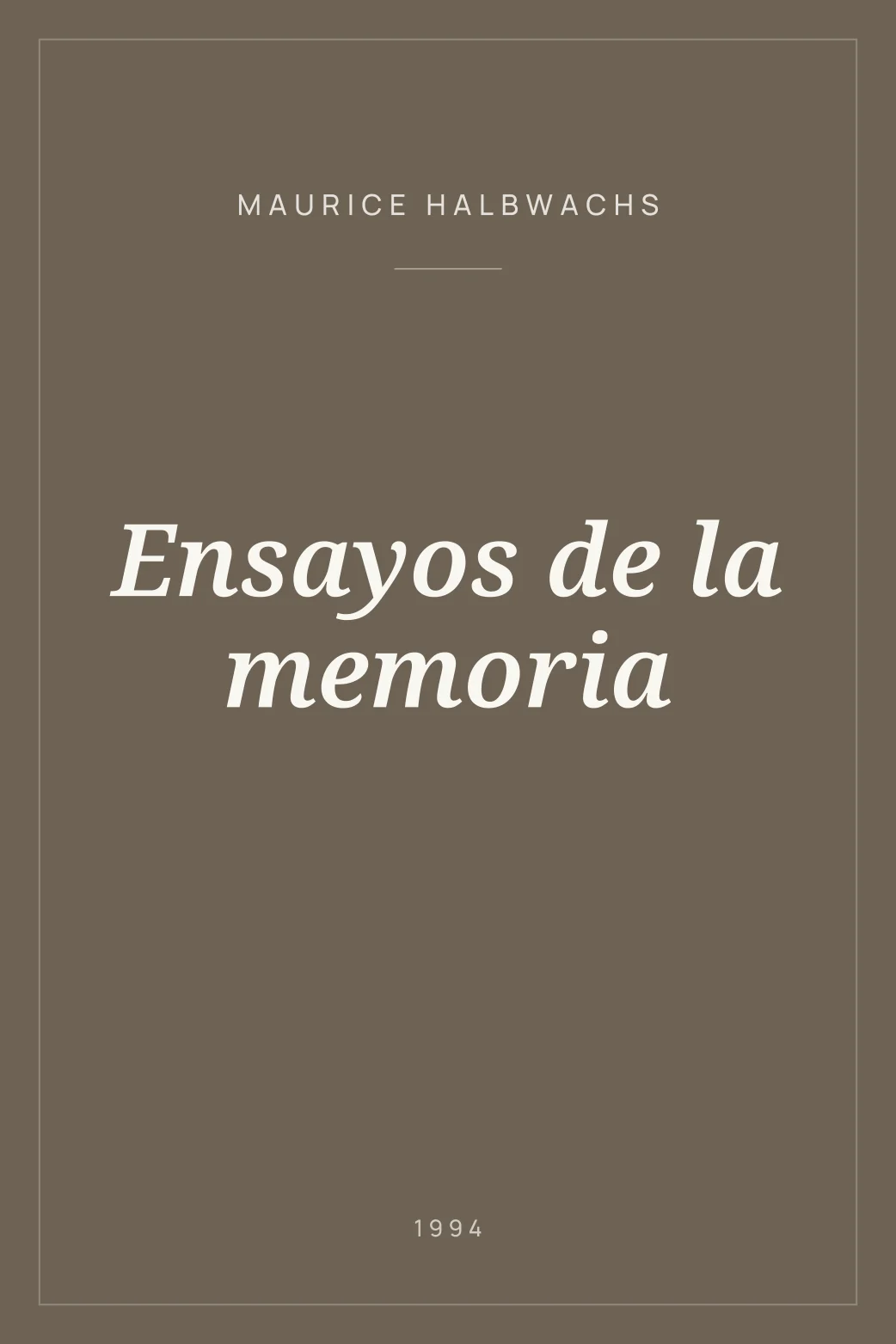 Portada de Ensayos de la memoria