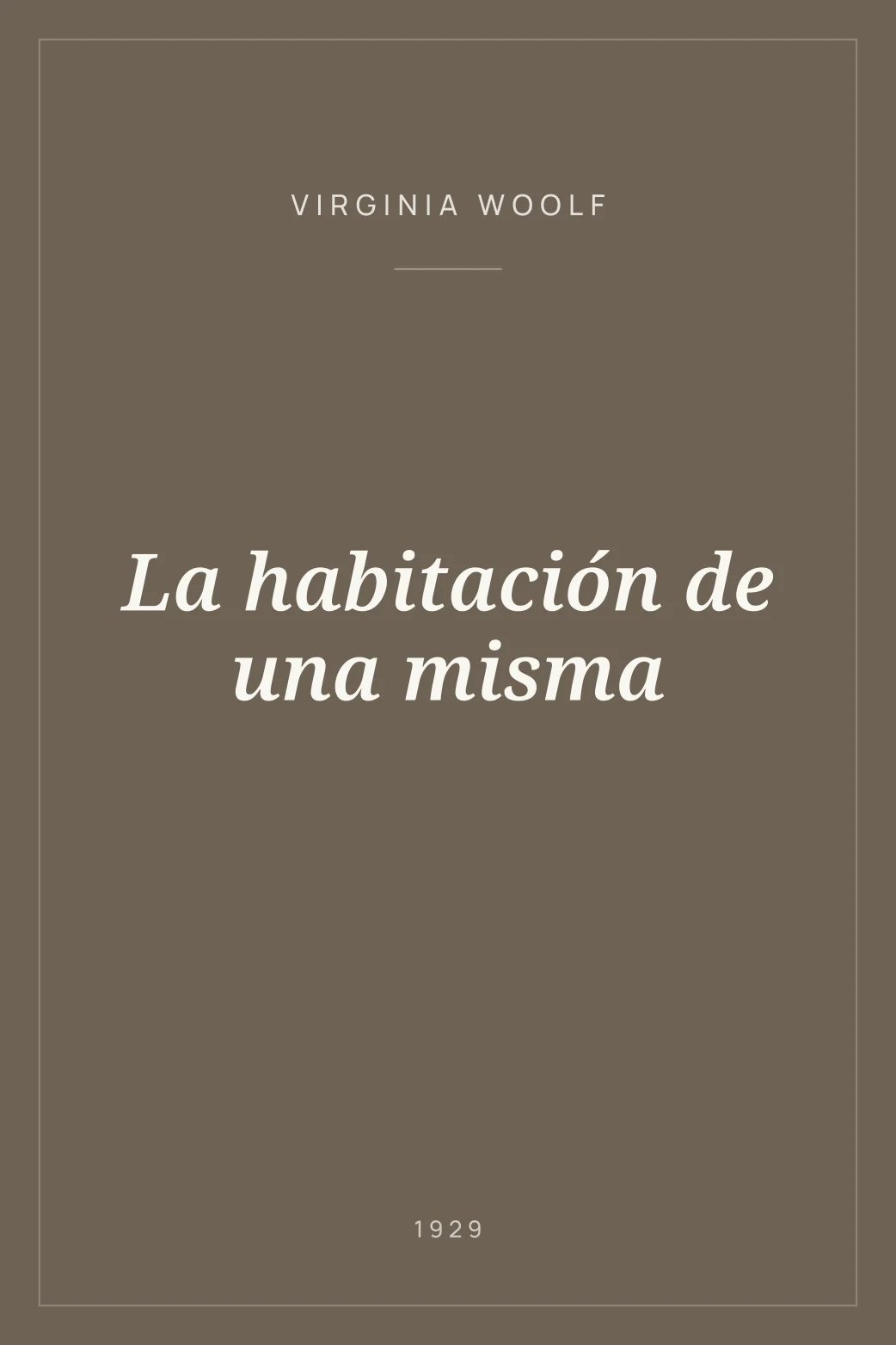 Portada de La habitación de una misma