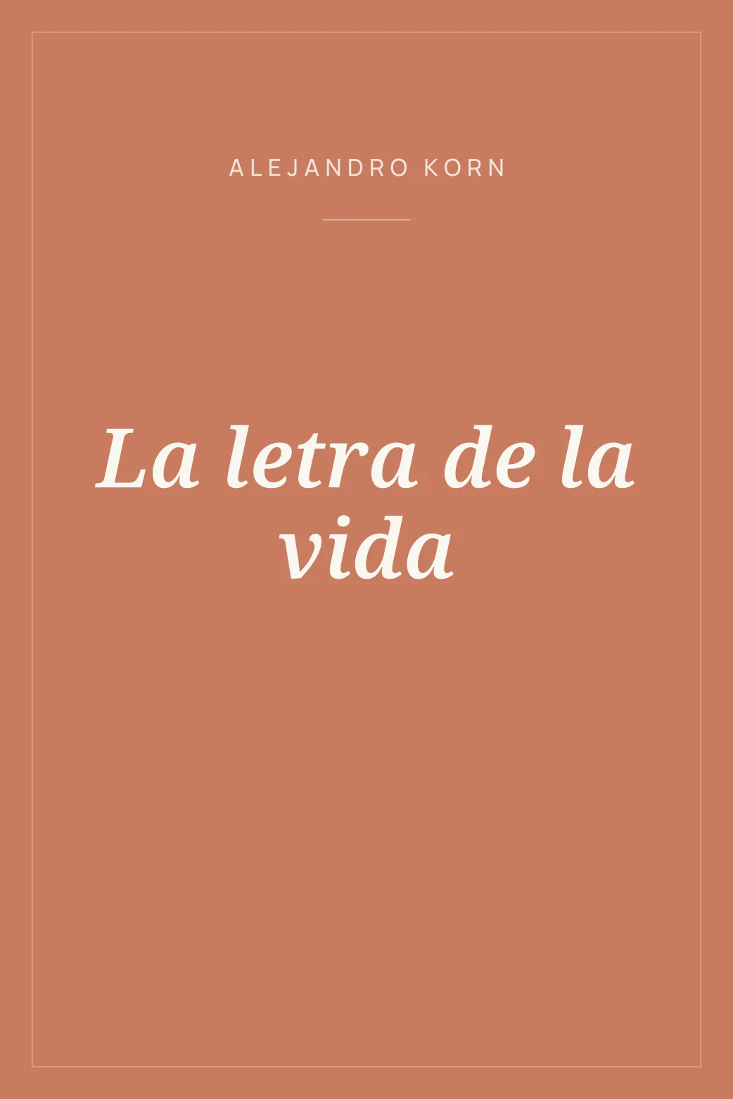 Portada de La letra de la vida