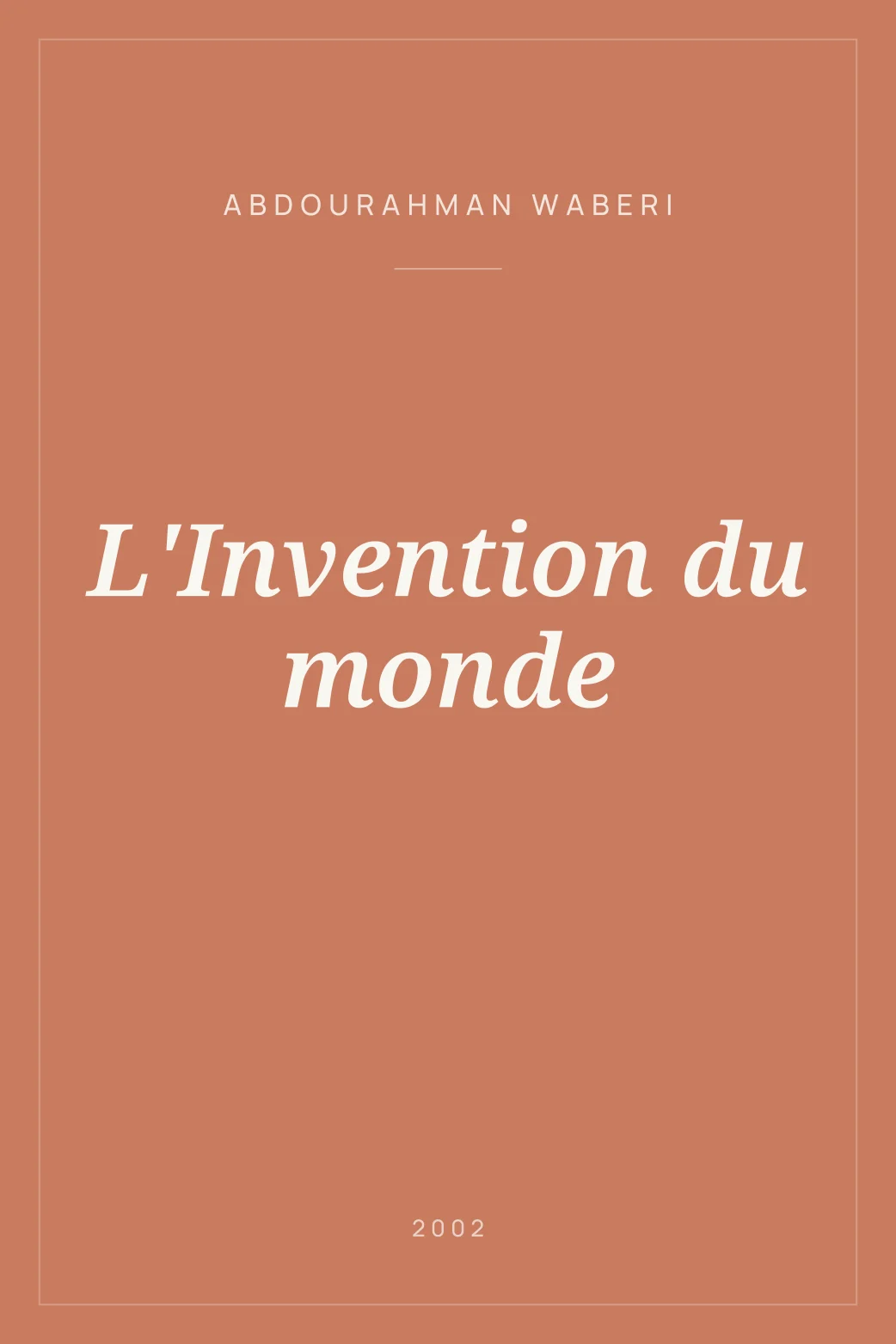 Portada de L'Invention du monde