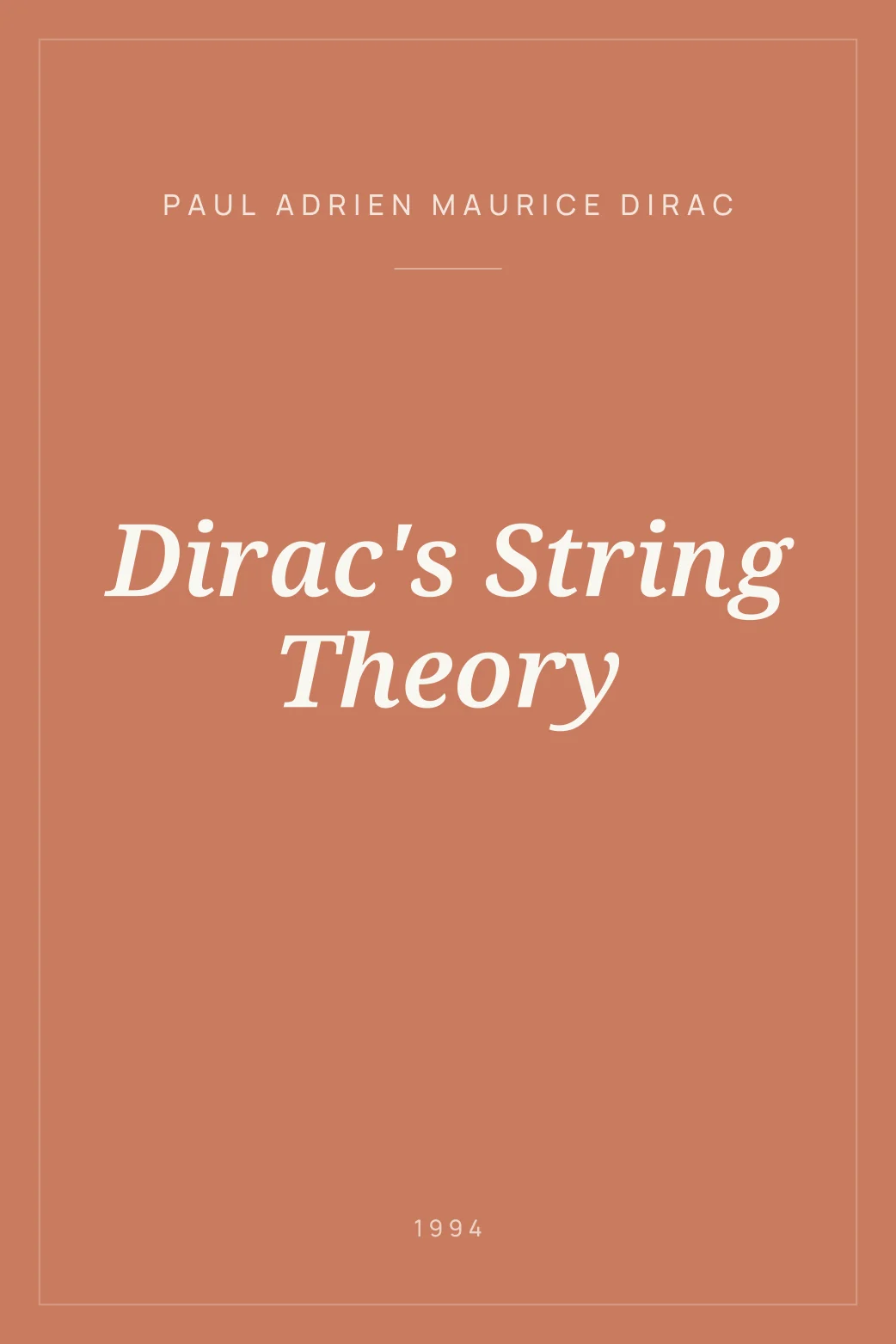 Portada de Dirac's String Theory