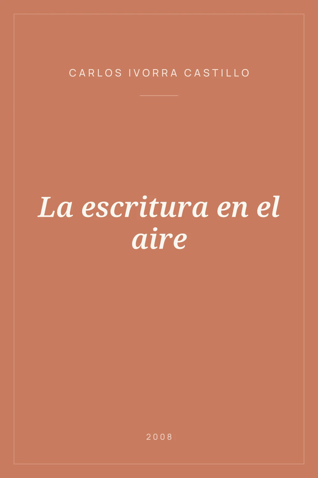 Portada de La escritura en el aire