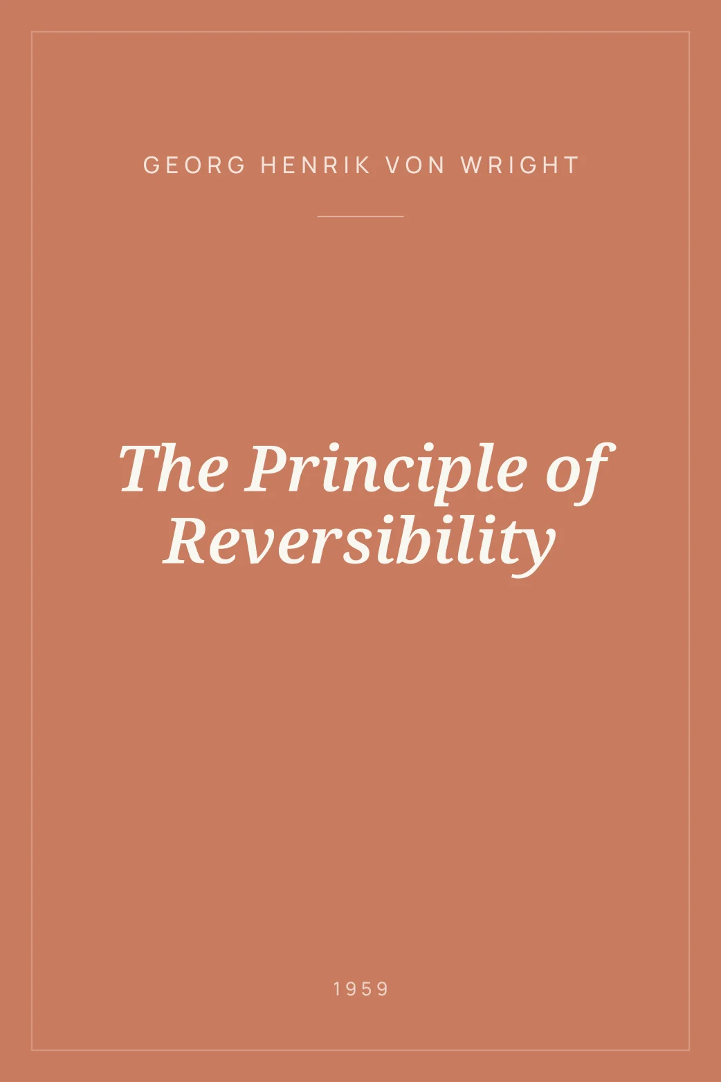 Portada de The Principle of Reversibility
