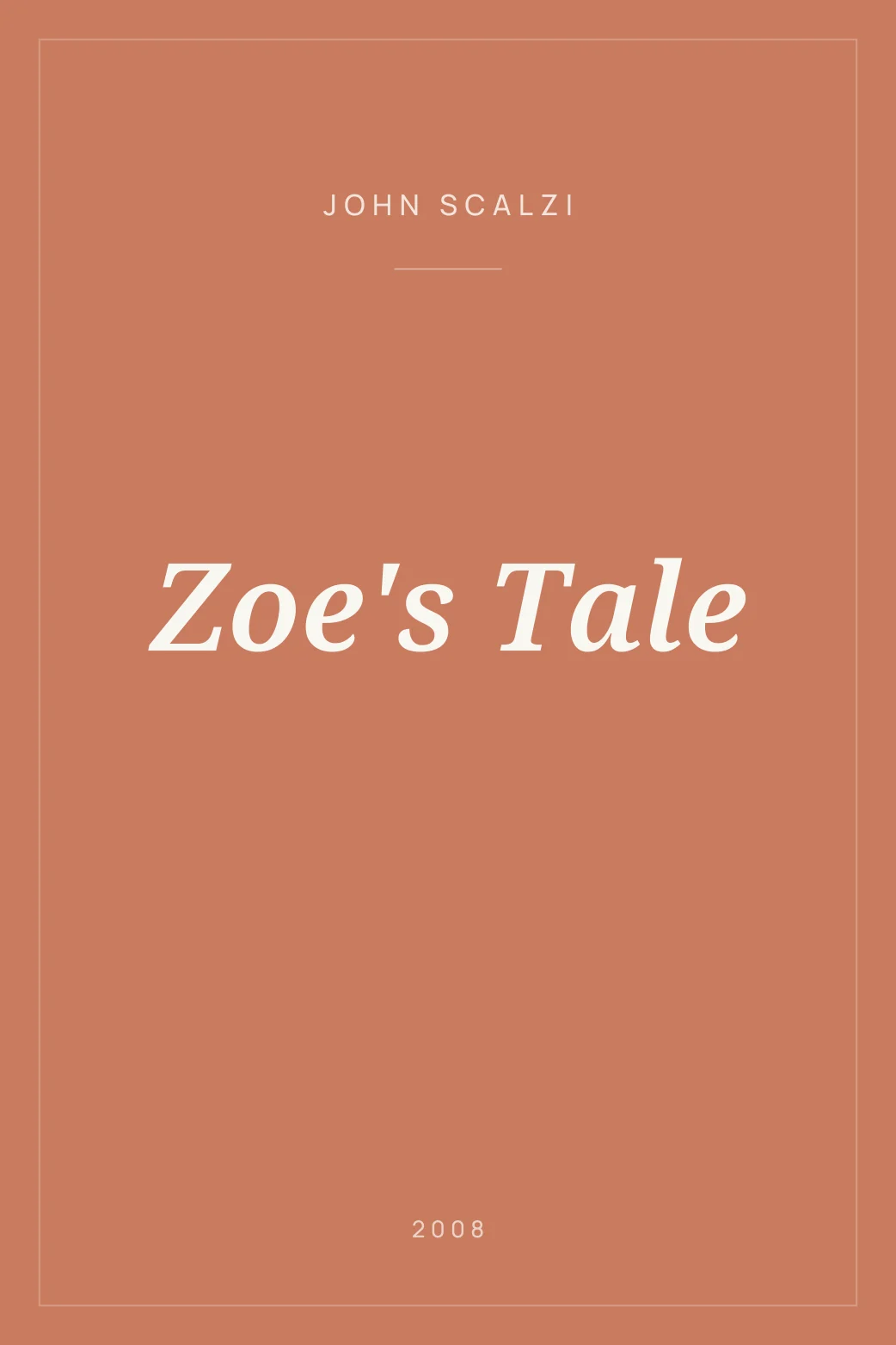 Portada de Zoe's Tale