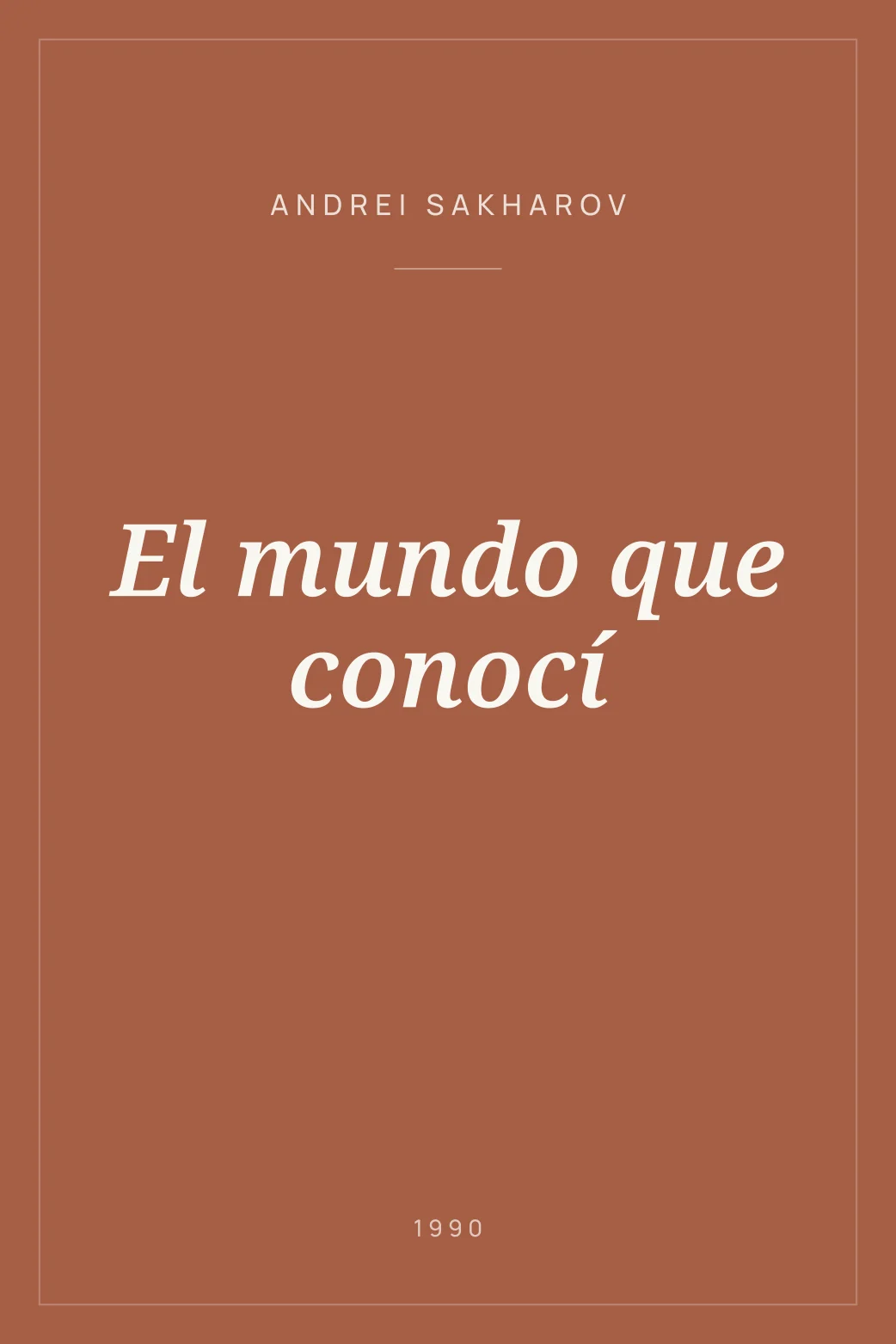 Portada de El mundo que conocí