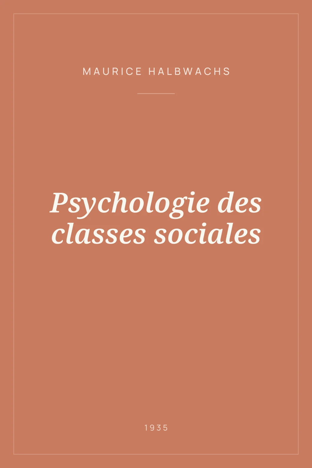 Portada de Psychologie des classes sociales