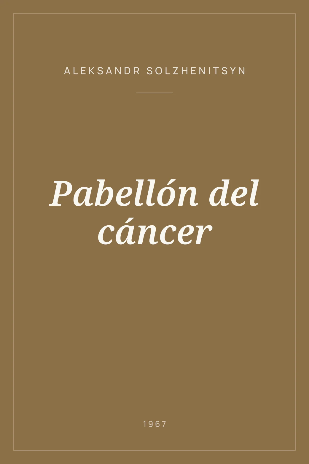 Portada de Pabellón del cáncer
