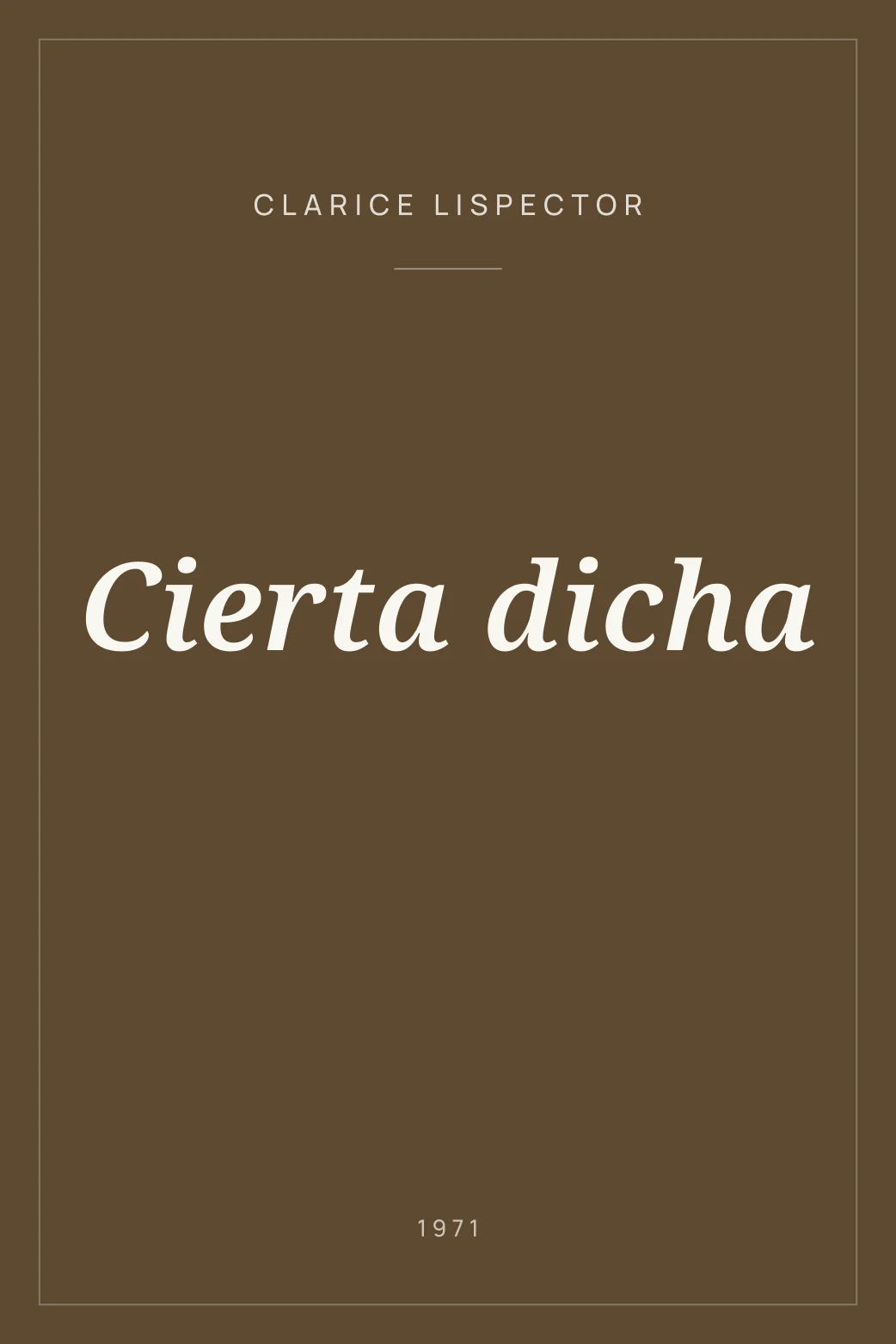 Portada de Cierta dicha