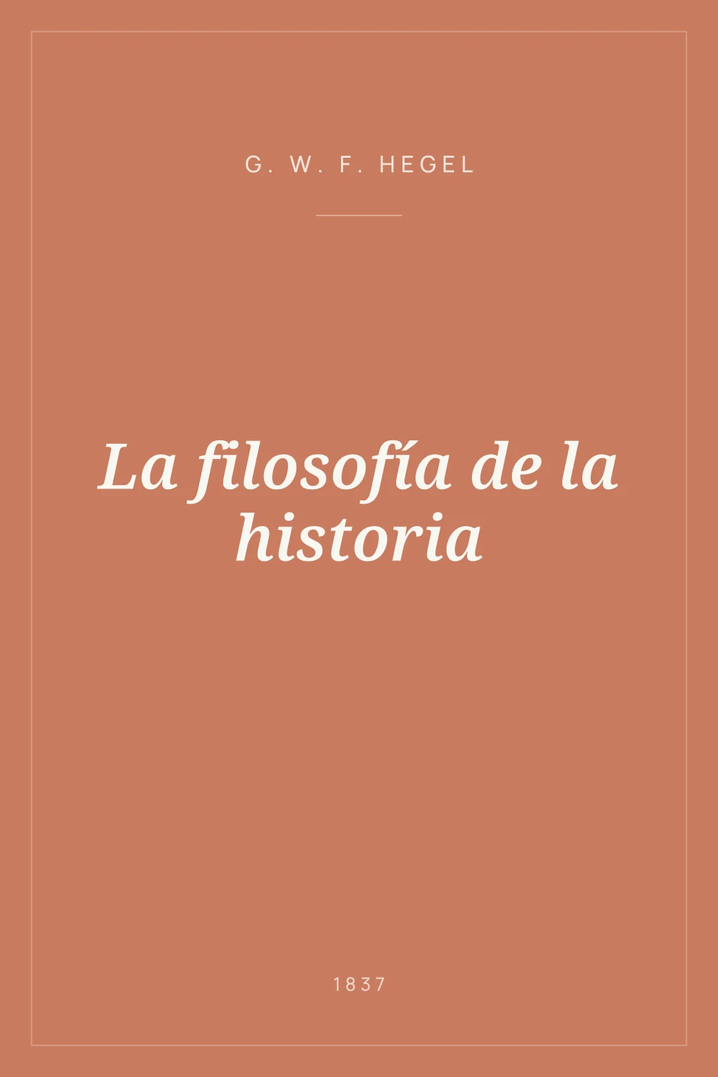 Portada de La filosofía de la historia