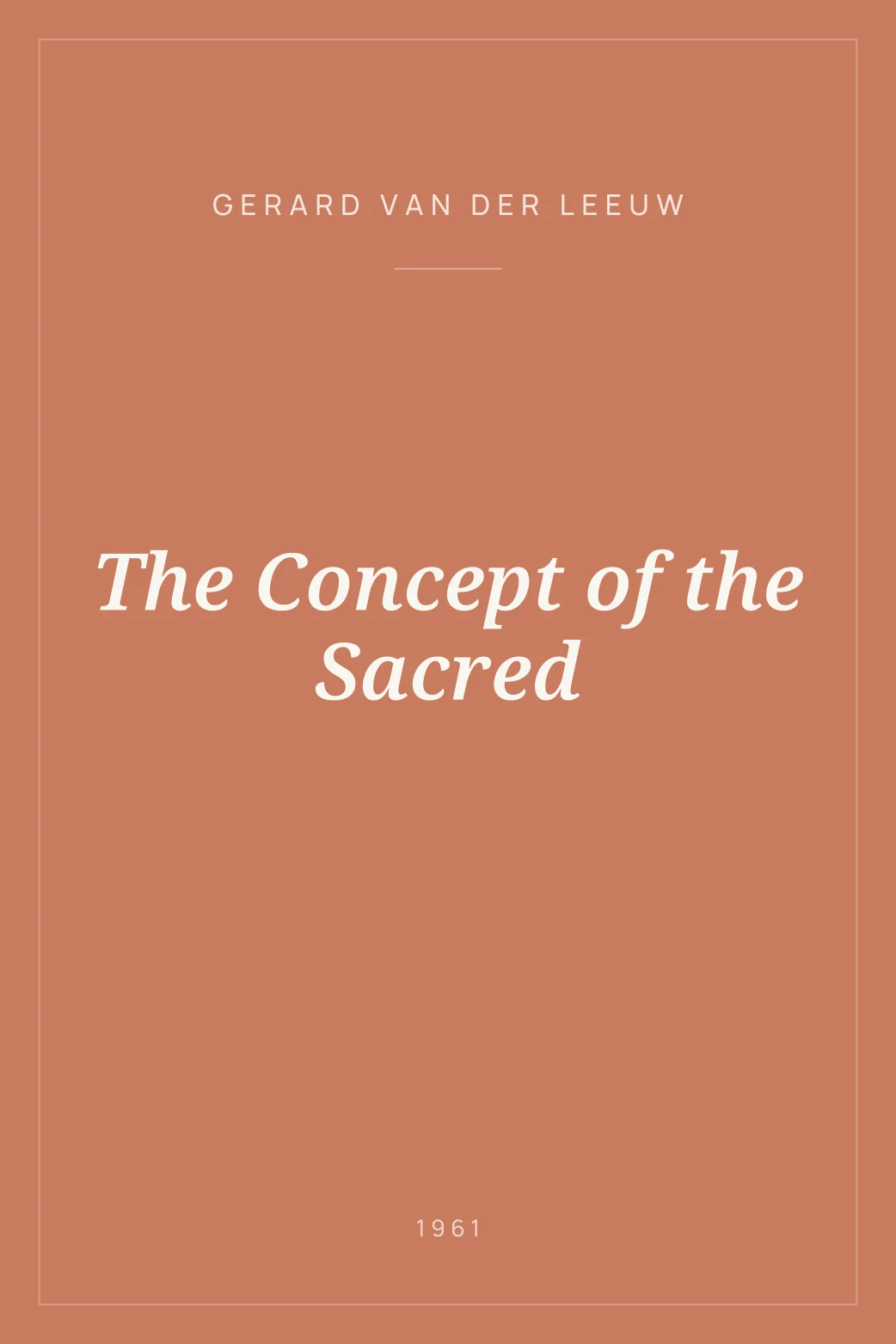 Portada de The Concept of the Sacred