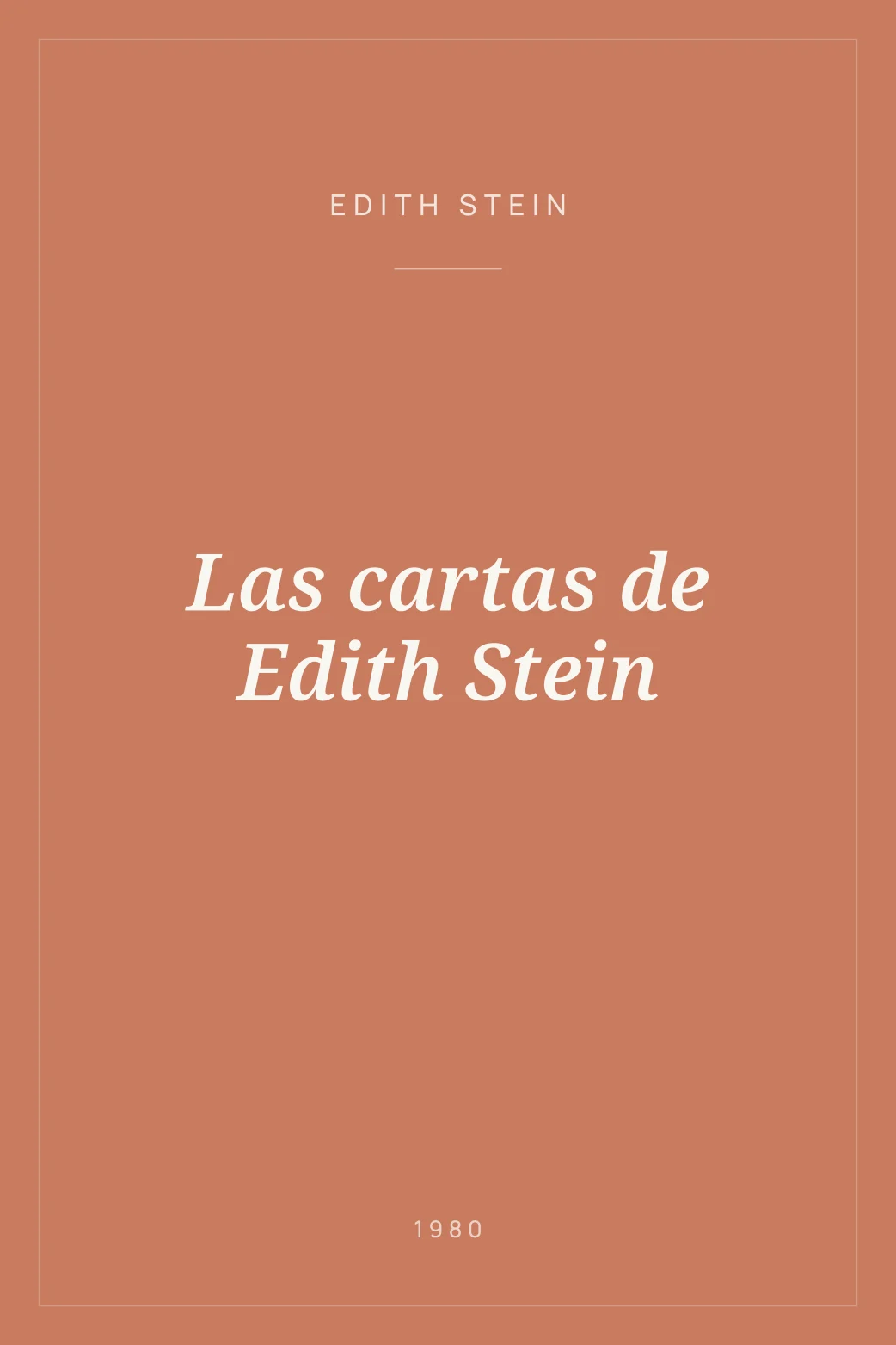 Portada de Las cartas de Edith Stein