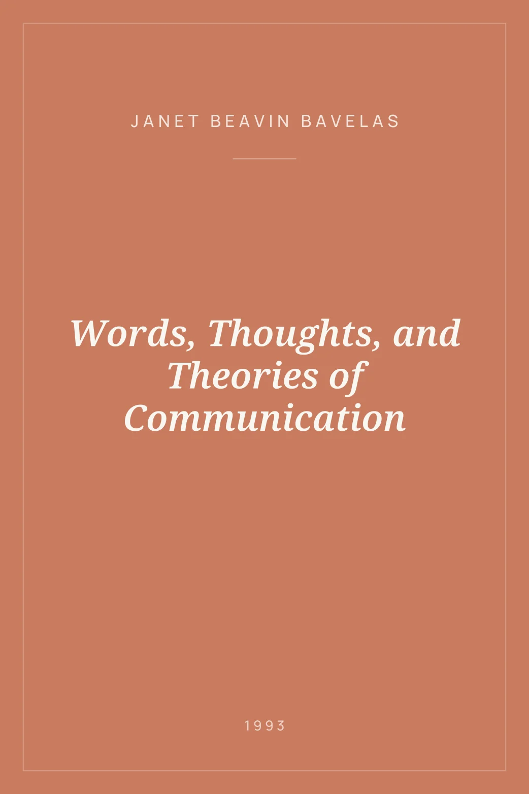 Portada de Words, Thoughts, and Theories of Communication