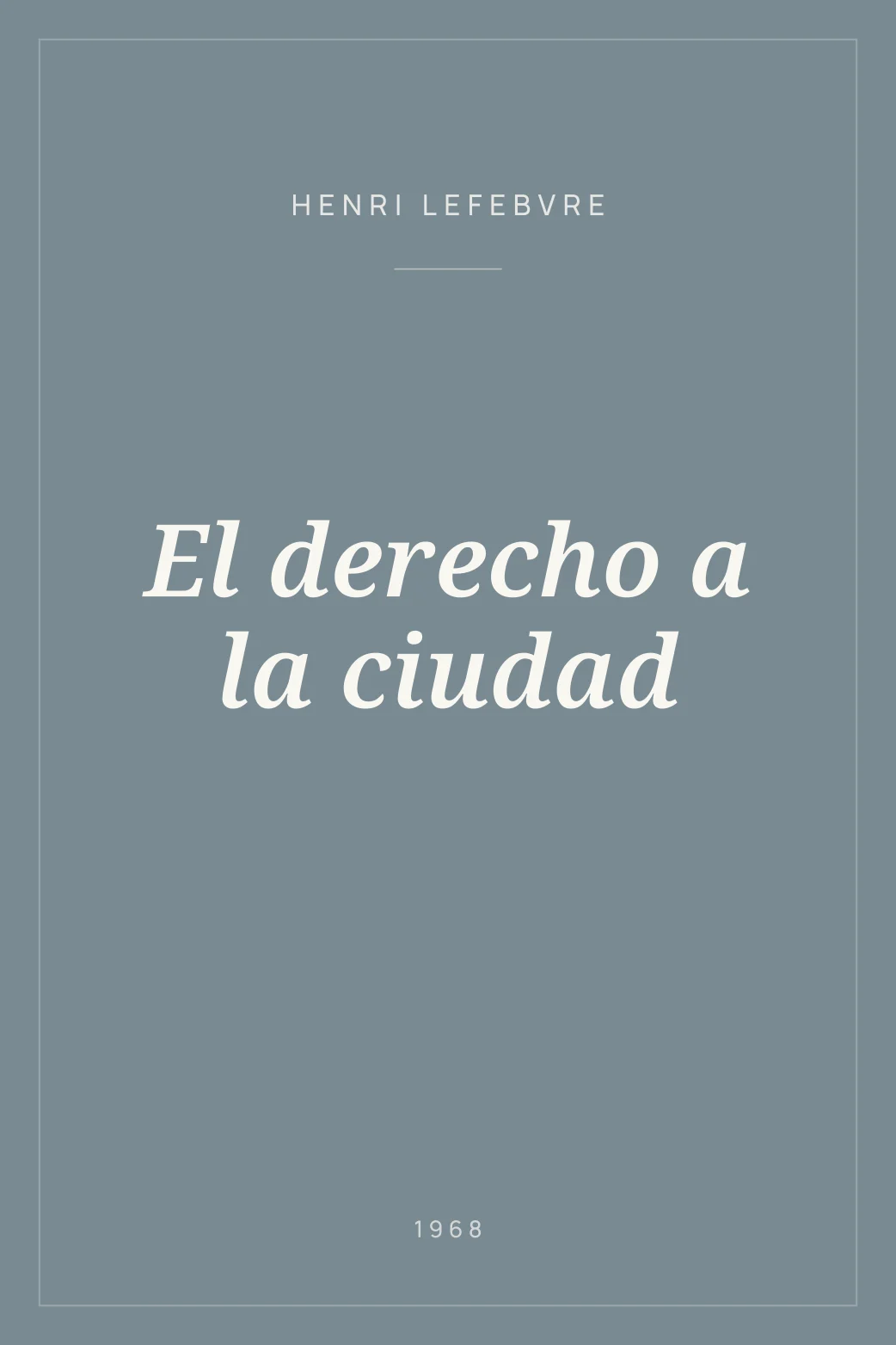 Portada de El derecho a la ciudad