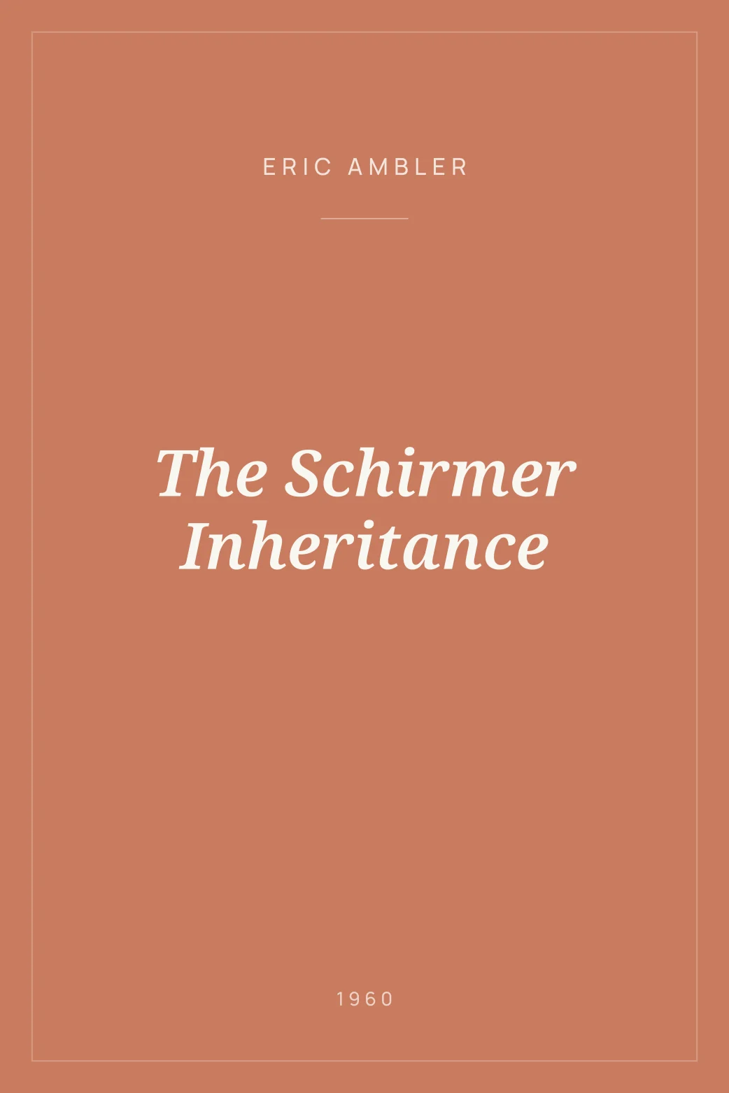 Portada de The Schirmer Inheritance